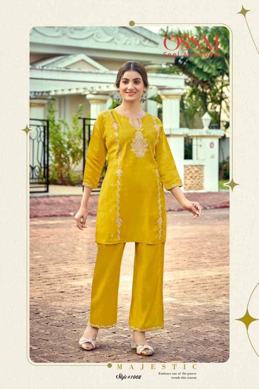 Celebration Vol-2 By Ossm 1001 To 1006 Series Designer Stylish Fancy Colorful Beautiful Party Wear & Ethnic Wear Collection Viscose Silk Co-Ord At Wholesale Price