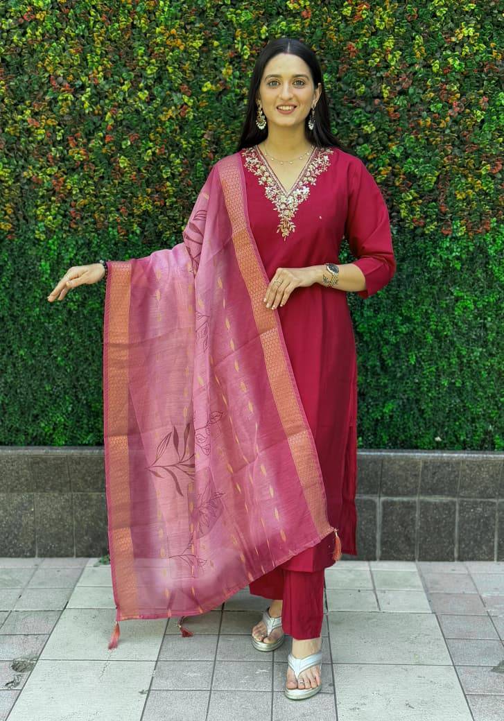 Kr-365 By Fashid Wholesale Designer Festive Suits Collection Beautiful Stylish Fancy Colorful Party Wear & Occasional Wear Roman Silk Kurti With Pent At Wholesale Price