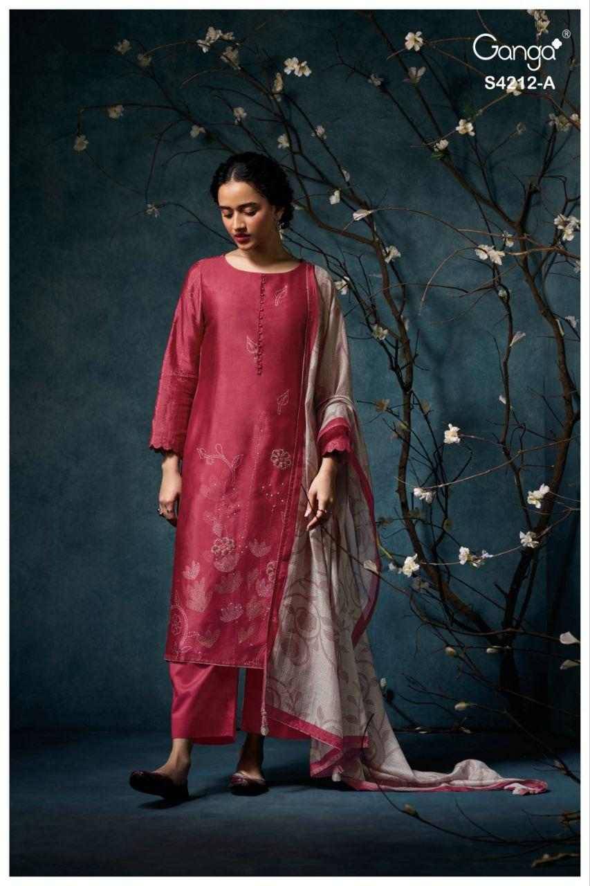 Nayra-4212 By Ganga Fashion 4212-A To 4212-B Series Beautiful Festive Suits Stylish Colorful Fancy Casual Wear & Ethnic Wear Premium Bemberg Silk Print Dresses At Wholesale Price