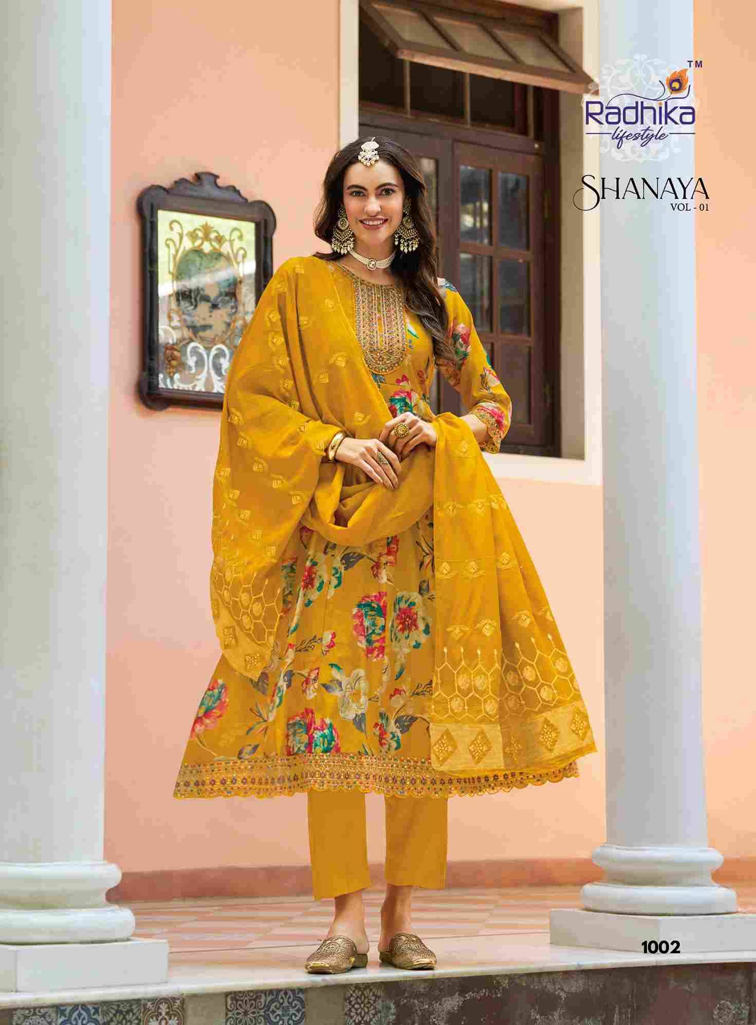 Shanaya Vol-1 By Radhika Lifestyle 1001 To 1006 Series Beautiful Stylish Festive Suits Fancy Colorful Casual Wear & Ethnic Wear & Ready To Wear Milan Dresses At Wholesale Price