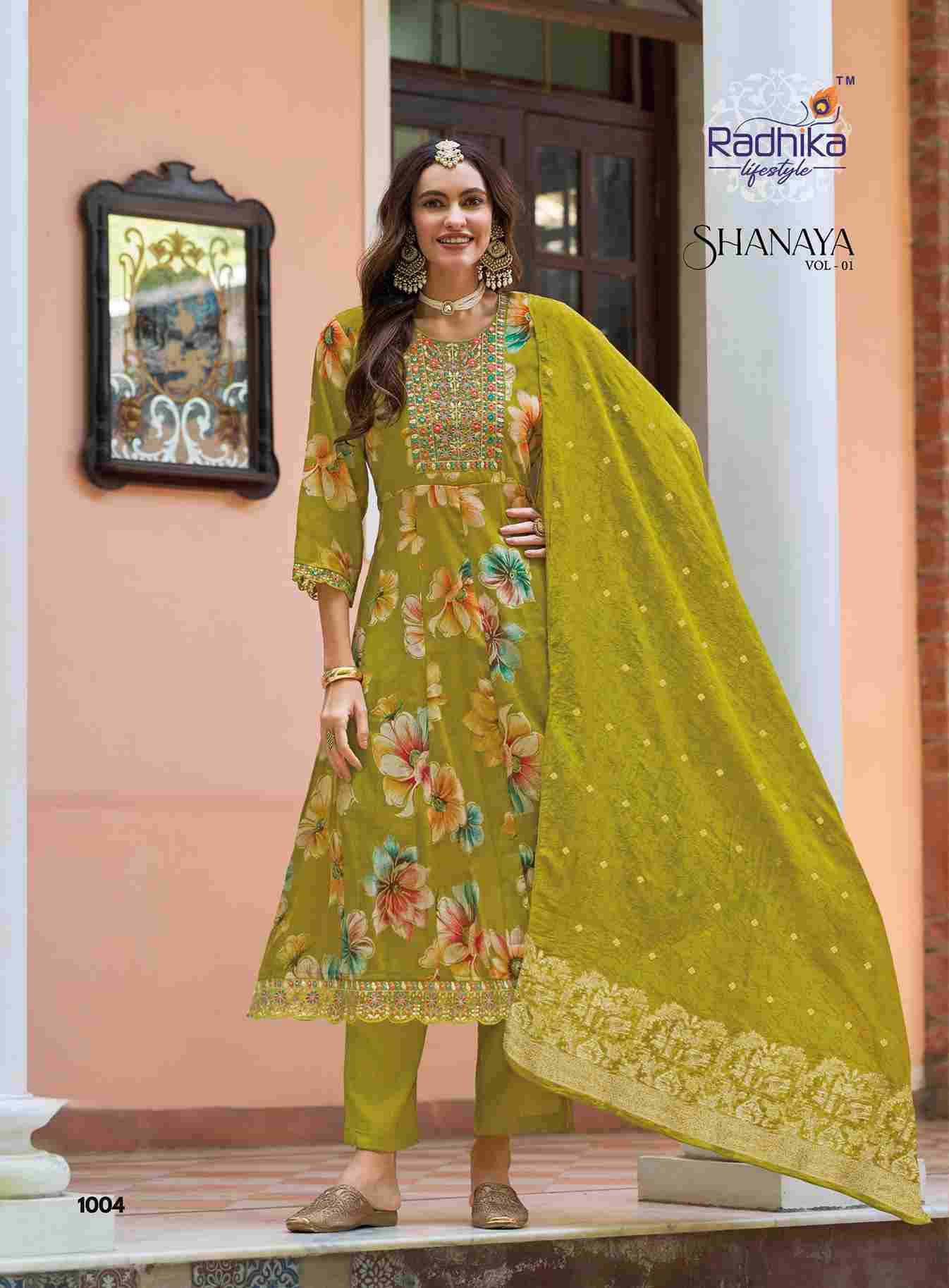 Shanaya Vol-1 By Radhika Lifestyle 1001 To 1006 Series Beautiful Stylish Festive Suits Fancy Colorful Casual Wear & Ethnic Wear & Ready To Wear Milan Dresses At Wholesale Price