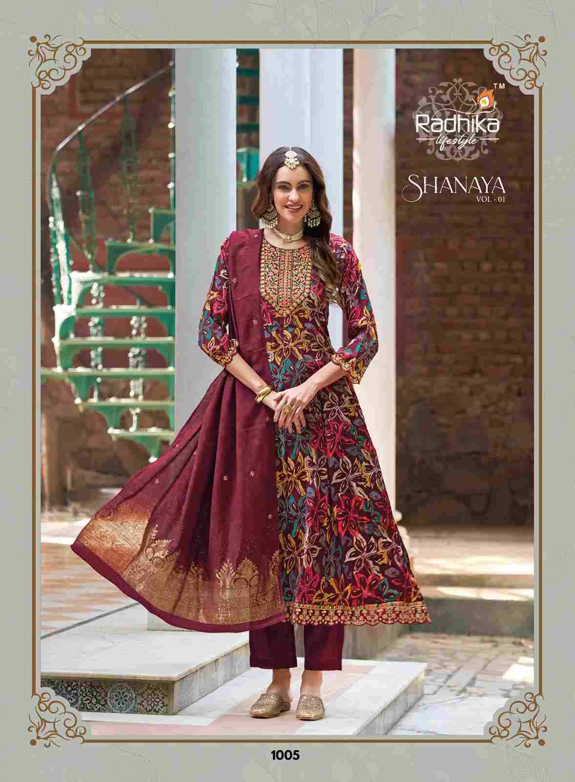Shanaya Vol-1 By Radhika Lifestyle 1001 To 1006 Series Beautiful Stylish Festive Suits Fancy Colorful Casual Wear & Ethnic Wear & Ready To Wear Milan Dresses At Wholesale Price