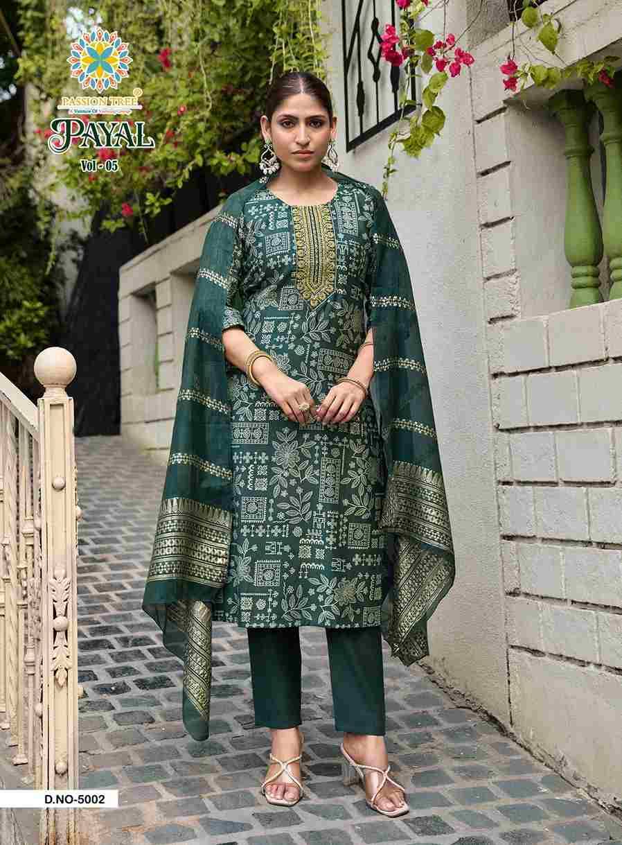 Payal Vol-5 By Passion Tree 5001 To 5008 Series Beautiful Festive Suits Colorful Stylish Fancy Casual Wear & Ethnic Wear Vertican Print Dresses At Wholesale Price