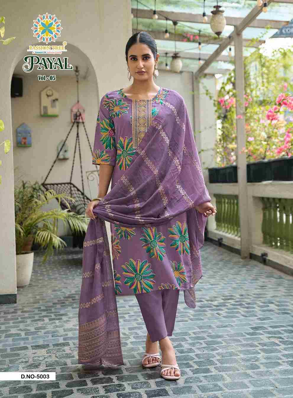 Payal Vol-5 By Passion Tree 5001 To 5008 Series Beautiful Festive Suits Colorful Stylish Fancy Casual Wear & Ethnic Wear Vertican Print Dresses At Wholesale Price