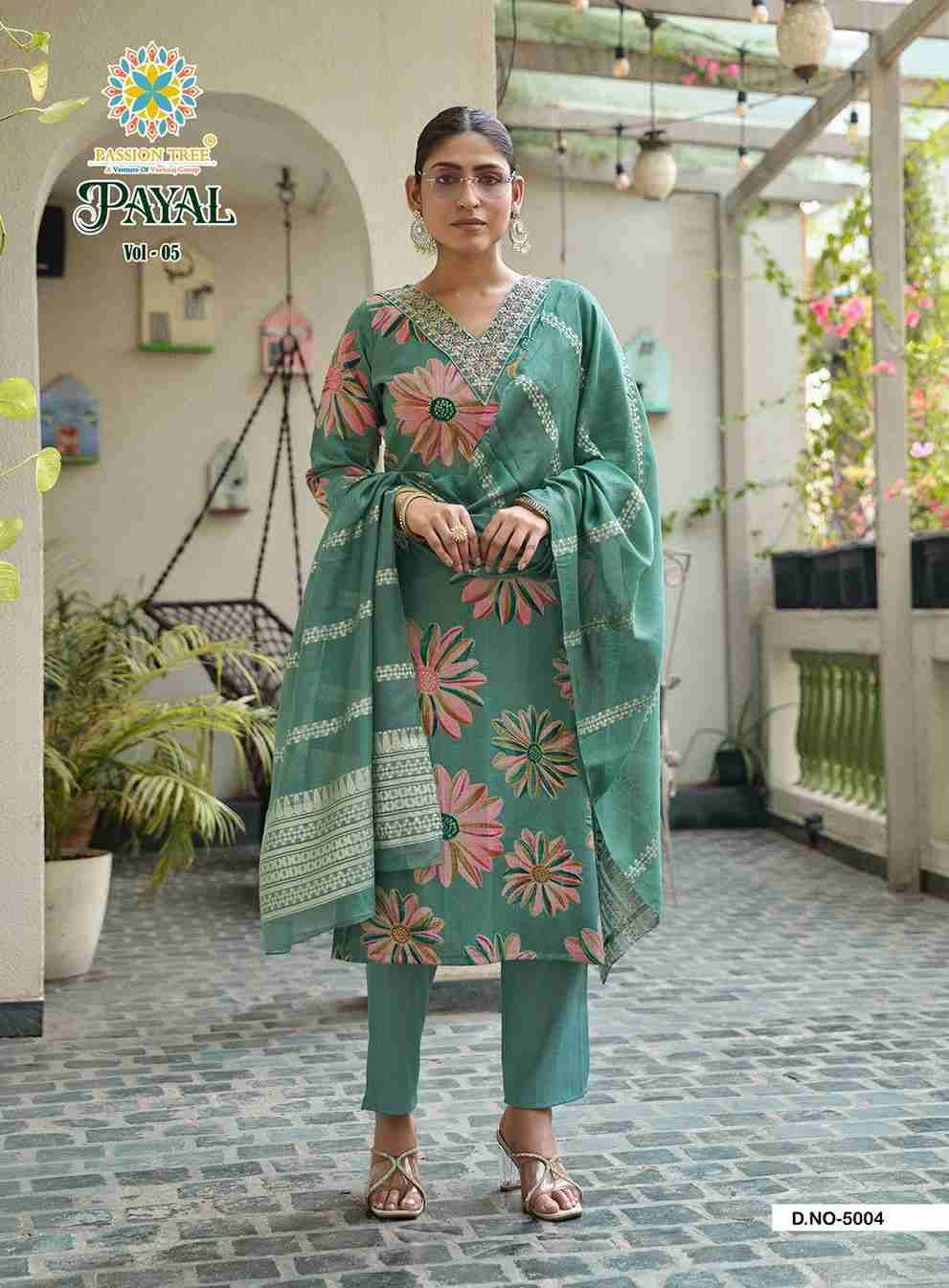 Payal Vol-5 By Passion Tree 5001 To 5008 Series Beautiful Festive Suits Colorful Stylish Fancy Casual Wear & Ethnic Wear Vertican Print Dresses At Wholesale Price