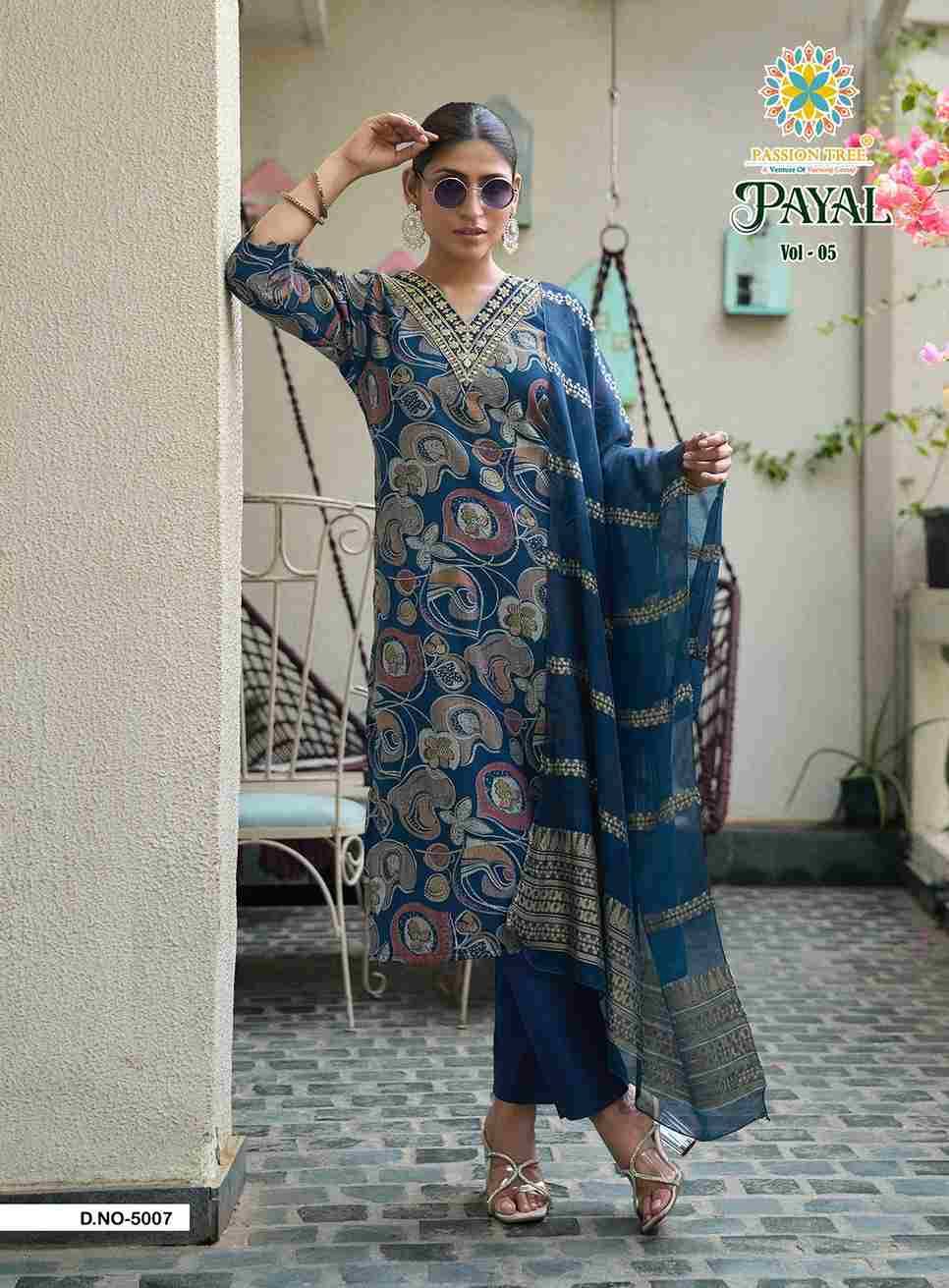 Payal Vol-5 By Passion Tree 5001 To 5008 Series Beautiful Festive Suits Colorful Stylish Fancy Casual Wear & Ethnic Wear Vertican Print Dresses At Wholesale Price