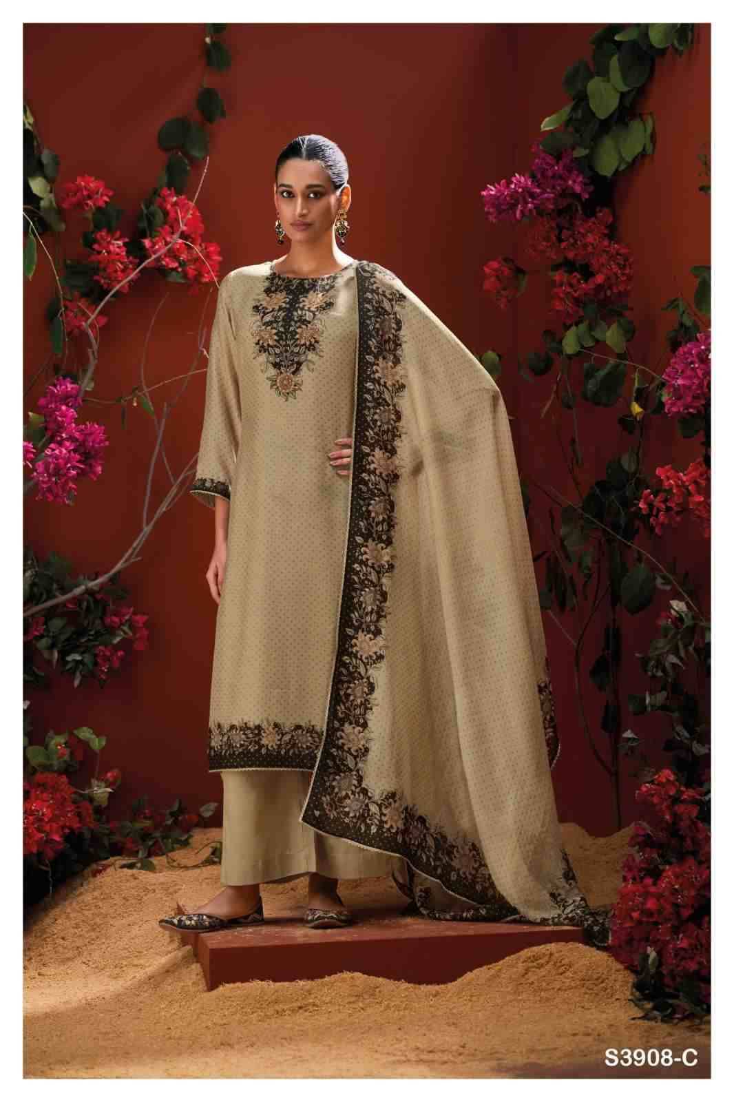 Mystara-3908 By Ganga Fashion 3908-A To 3908-C Series Beautiful Festive Suits Stylish Colorful Fancy Casual Wear & Ethnic Wear Premium Bemberg Silk Print Dresses At Wholesale Price