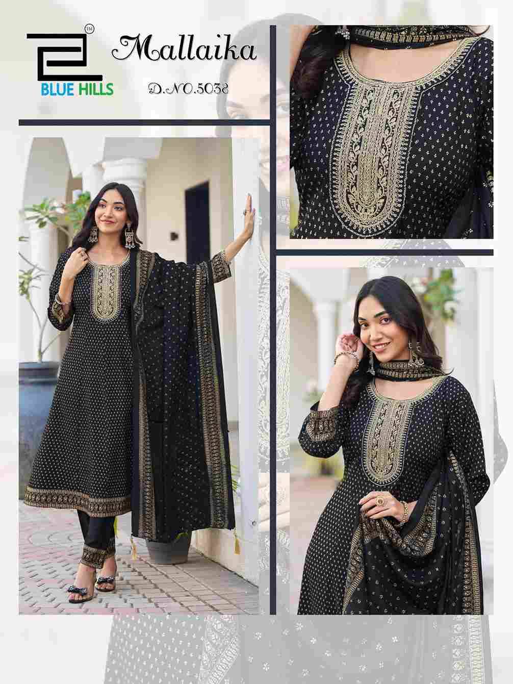 Mallaika By Blue Hills 5035 To 5040 Series Designer Stylish Fancy Colorful Beautiful Party Wear & Ethnic Wear Collection Rayon Foil Dresses At Wholesale Price