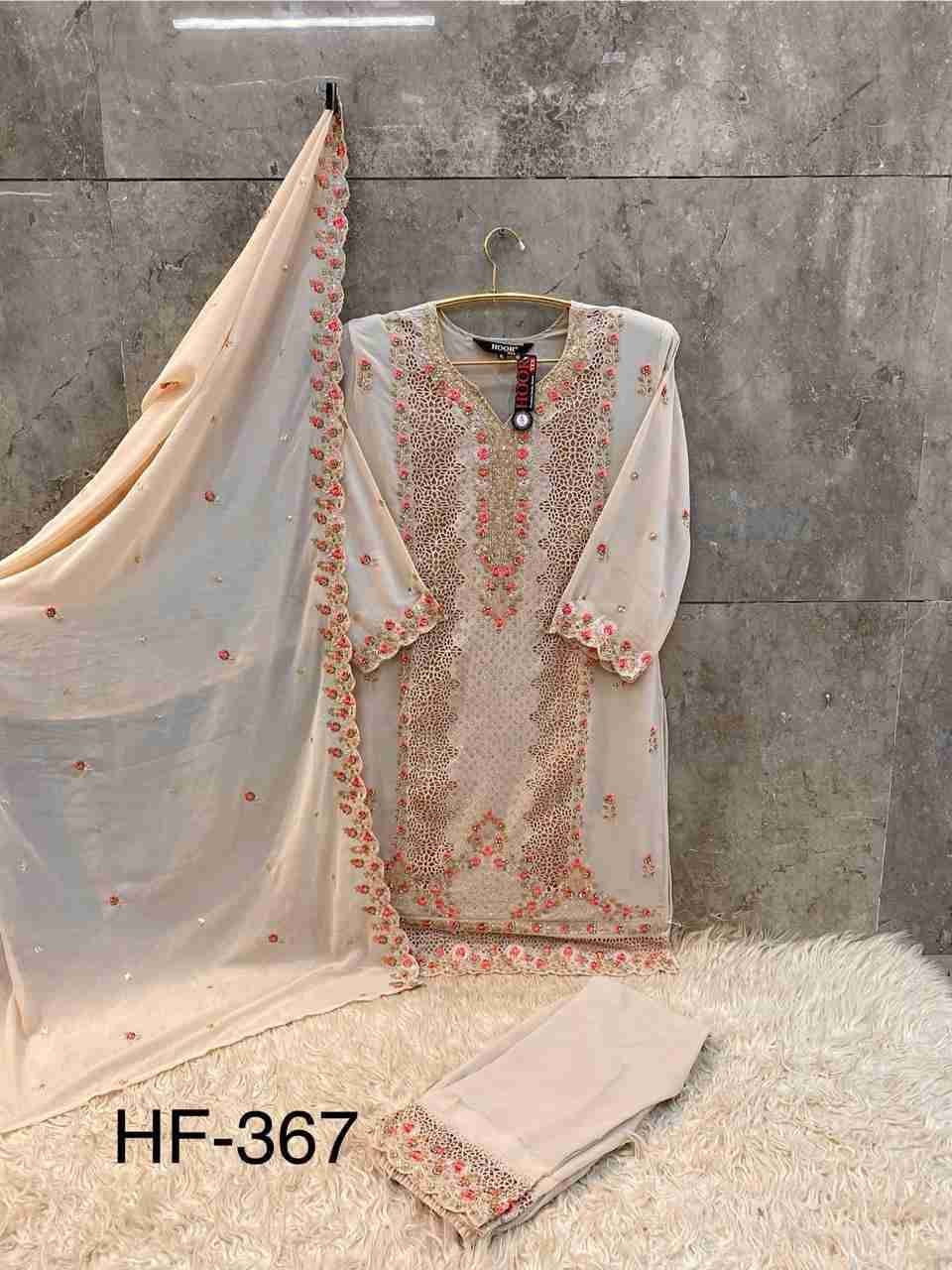 Hoor Tex Hit Design HF-367 Colours By Hoor Tex HF-367-A To HF-367-D Series Designer Festive Pakistani Suits Collection Beautiful Stylish Fancy Colorful Party Wear & Occasional Wear Heavy Georgette With Embroidered Dresses At Wholesale Price