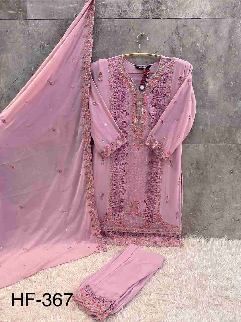 Hoor Tex Hit Design HF-367 Colours By Hoor Tex HF-367-A To HF-367-D Series Designer Festive Pakistani Suits Collection Beautiful Stylish Fancy Colorful Party Wear & Occasional Wear Heavy Georgette With Embroidered Dresses At Wholesale Price