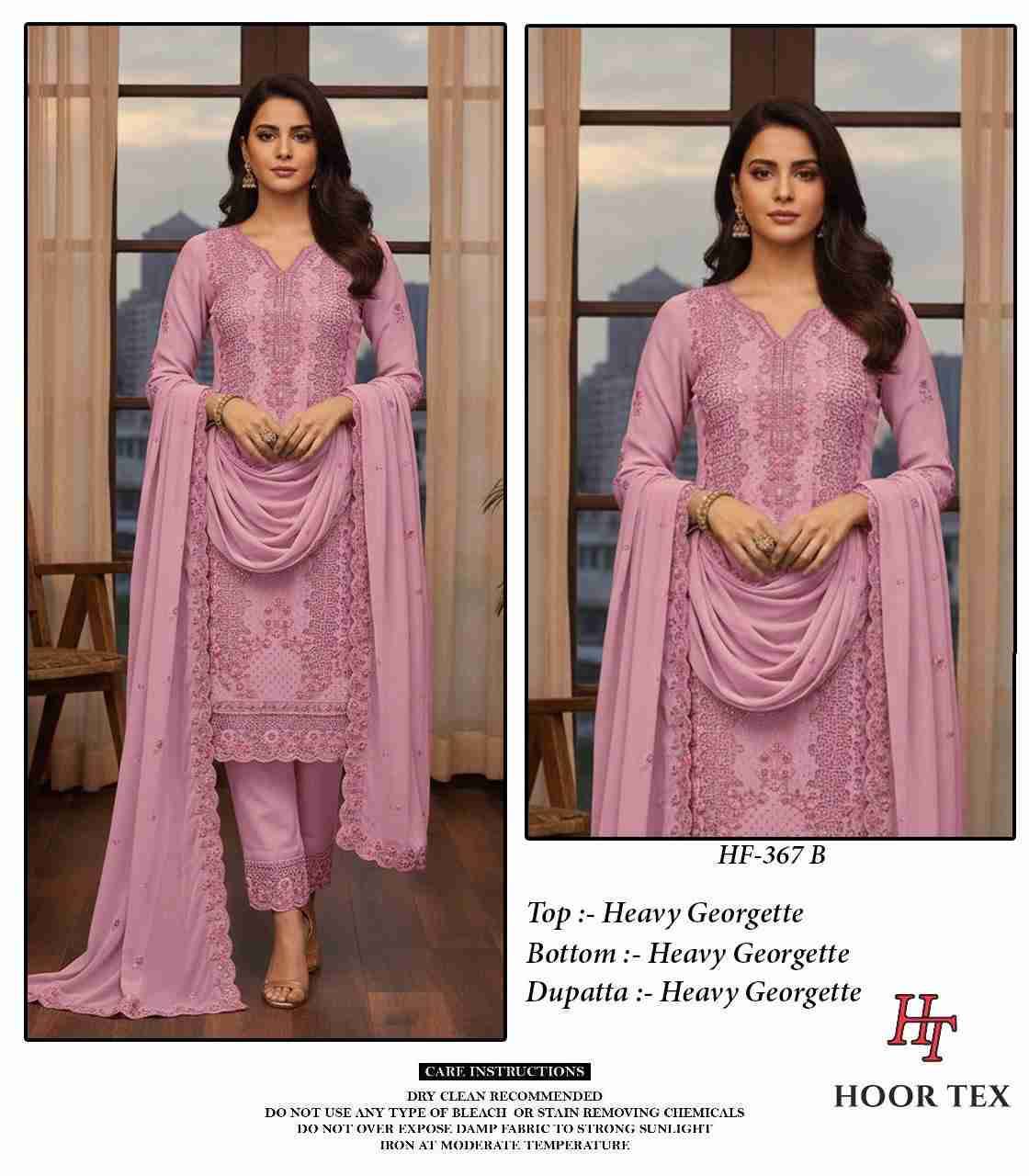 Hoor Tex Hit Design HF-367 Colours By Hoor Tex HF-367-A To HF-367-D Series Designer Festive Pakistani Suits Collection Beautiful Stylish Fancy Colorful Party Wear & Occasional Wear Heavy Georgette With Embroidered Dresses At Wholesale Price