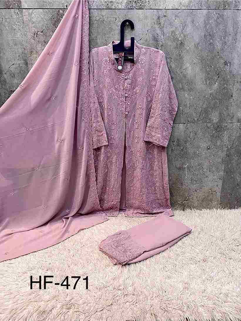 Hoor Tex Hit Design HF-471 Colours By Hoor Tex HF-471-A To HF-471-D Series Designer Festive Pakistani Suits Collection Beautiful Stylish Fancy Colorful Party Wear & Occasional Wear Heavy Georgette With Embroidered Dresses At Wholesale Price