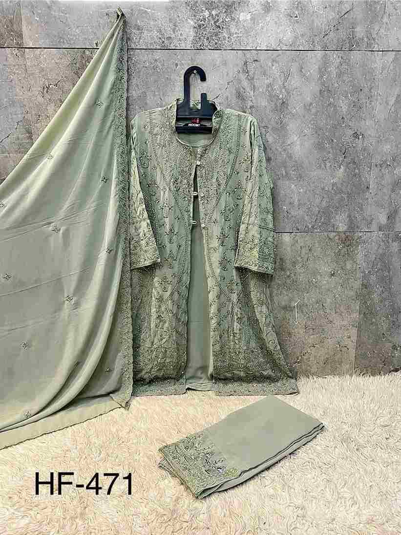 Hoor Tex Hit Design HF-471 Colours By Hoor Tex HF-471-A To HF-471-D Series Designer Festive Pakistani Suits Collection Beautiful Stylish Fancy Colorful Party Wear & Occasional Wear Heavy Georgette With Embroidered Dresses At Wholesale Price