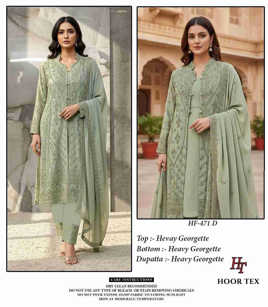 Hoor Tex Hit Design HF-471 Colours By Hoor Tex HF-471-A To HF-471-D Series Designer Festive Pakistani Suits Collection Beautiful Stylish Fancy Colorful Party Wear & Occasional Wear Heavy Georgette With Embroidered Dresses At Wholesale Price