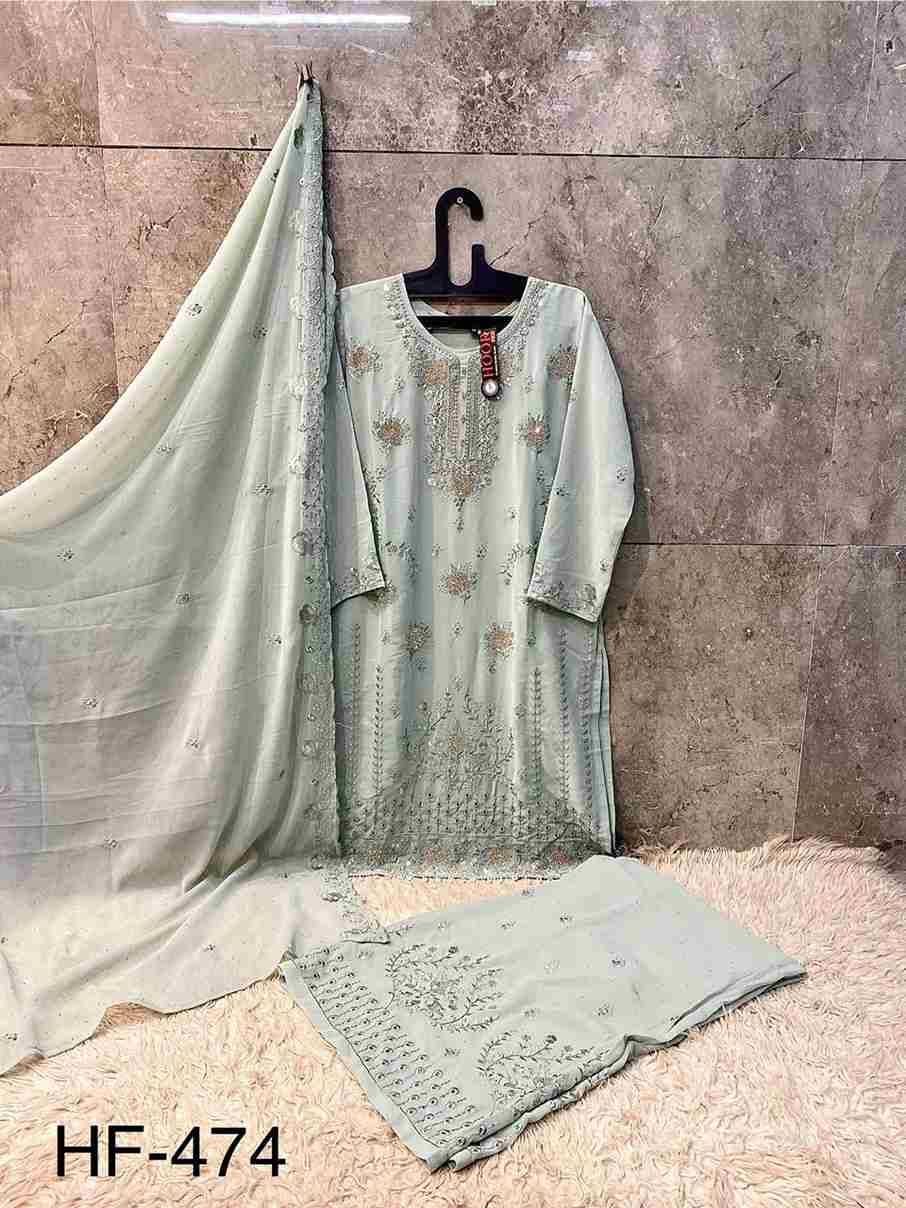 Hoor Tex Hit Design HF-474 Colours By Hoor Tex HF-474-A To HF-474-D Series Designer Festive Pakistani Suits Collection Beautiful Stylish Fancy Colorful Party Wear & Occasional Wear Heavy Georgette With Embroidered Dresses At Wholesale Price