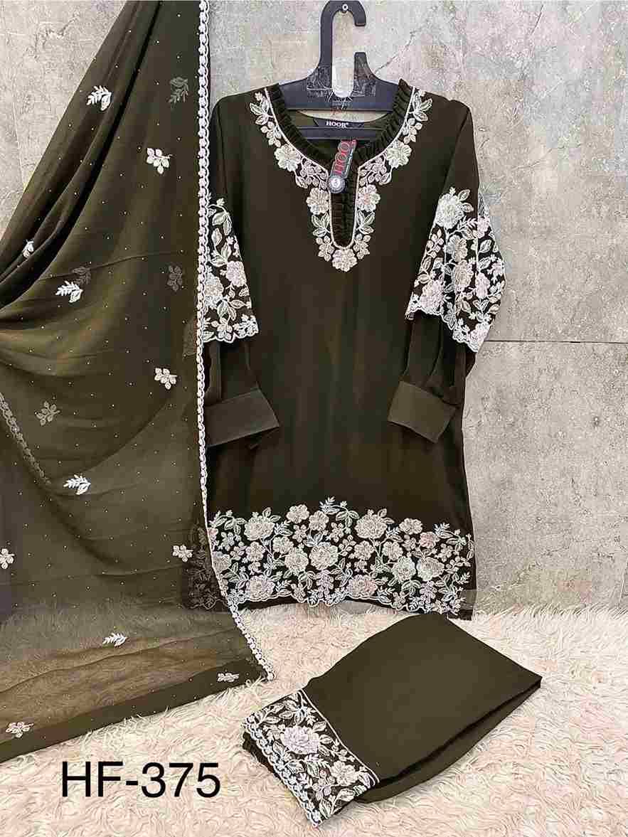 Hoor Tex Hit Design HF-375 Colours By Hoor Tex HF-375-A To HF-375-D Series Designer Festive Pakistani Suits Collection Beautiful Stylish Fancy Colorful Party Wear & Occasional Wear Heavy Georgette With Embroidered Dresses At Wholesale Price