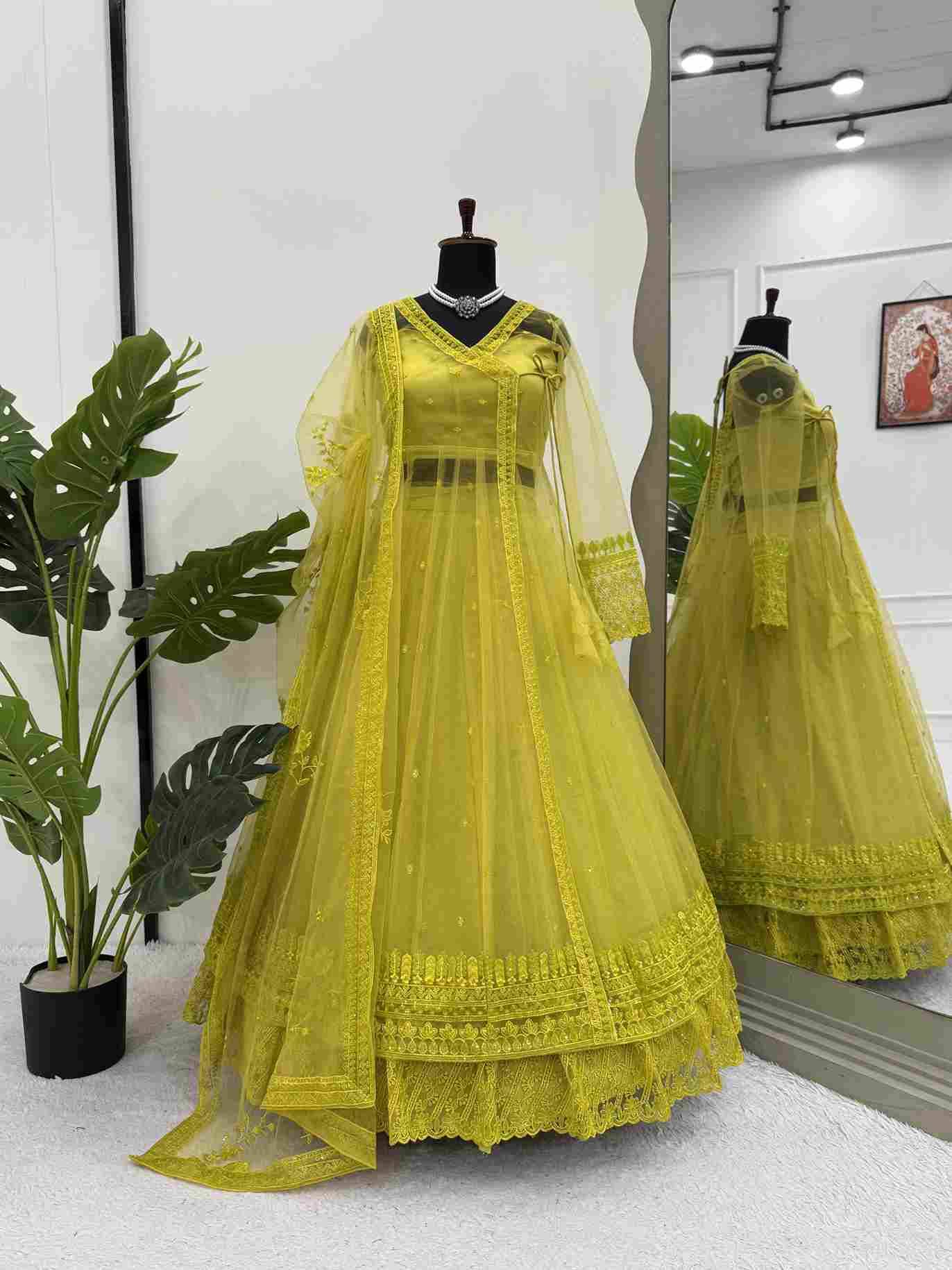 R-5895 By Fashid Wholesale Beautiful Festive Suits Colorful Stylish Fancy Casual Wear & Ethnic Wear Butterfly Net Lehenga At Wholesale Price