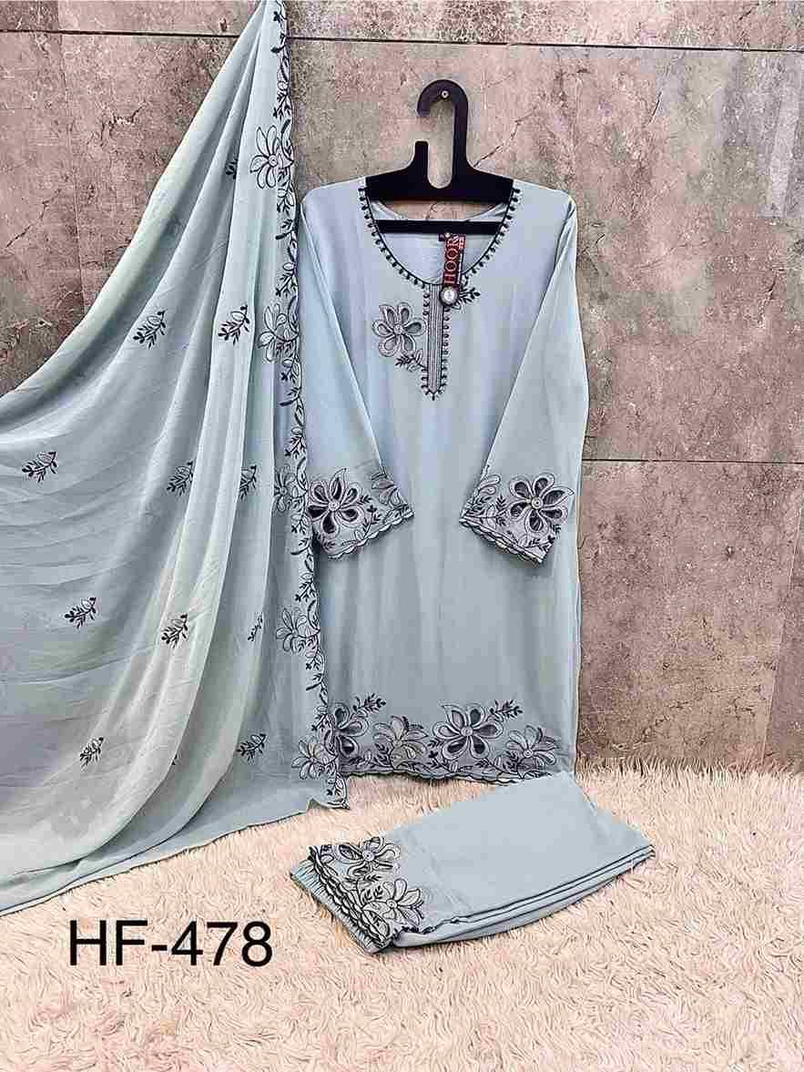 Hoor Tex Hit Design HF-478 Colours By Hoor Tex HF-478-A To HF-478-D Series Designer Festive Pakistani Suits Collection Beautiful Stylish Fancy Colorful Party Wear & Occasional Wear Heavy Georgette With Embroidered Dresses At Wholesale Price