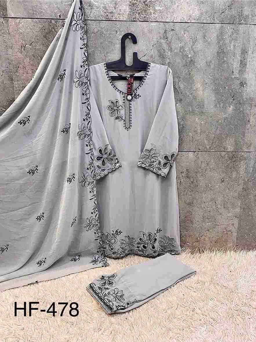 Hoor Tex Hit Design HF-478 Colours By Hoor Tex HF-478-A To HF-478-D Series Designer Festive Pakistani Suits Collection Beautiful Stylish Fancy Colorful Party Wear & Occasional Wear Heavy Georgette With Embroidered Dresses At Wholesale Price
