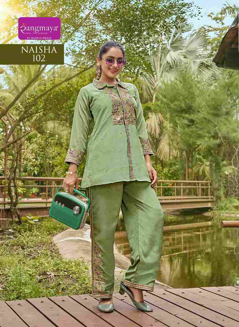 Naisha By Rangmaya 101 To 106 Series Designer Stylish Fancy Colorful Beautiful Party Wear & Ethnic Wear Collection Heavy Chinnon Co-Ord At Wholesale Price