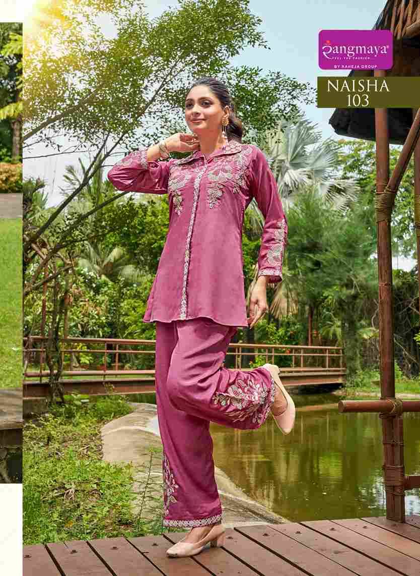 Naisha By Rangmaya 101 To 106 Series Designer Stylish Fancy Colorful Beautiful Party Wear & Ethnic Wear Collection Heavy Chinnon Co-Ord At Wholesale Price