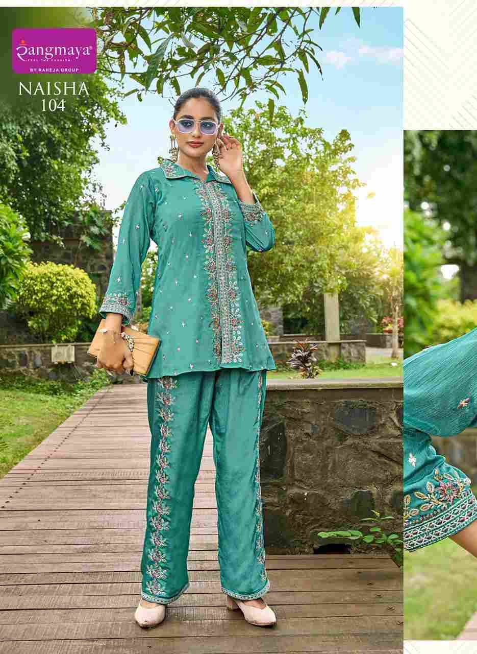 Naisha By Rangmaya 101 To 106 Series Designer Stylish Fancy Colorful Beautiful Party Wear & Ethnic Wear Collection Heavy Chinnon Co-Ord At Wholesale Price