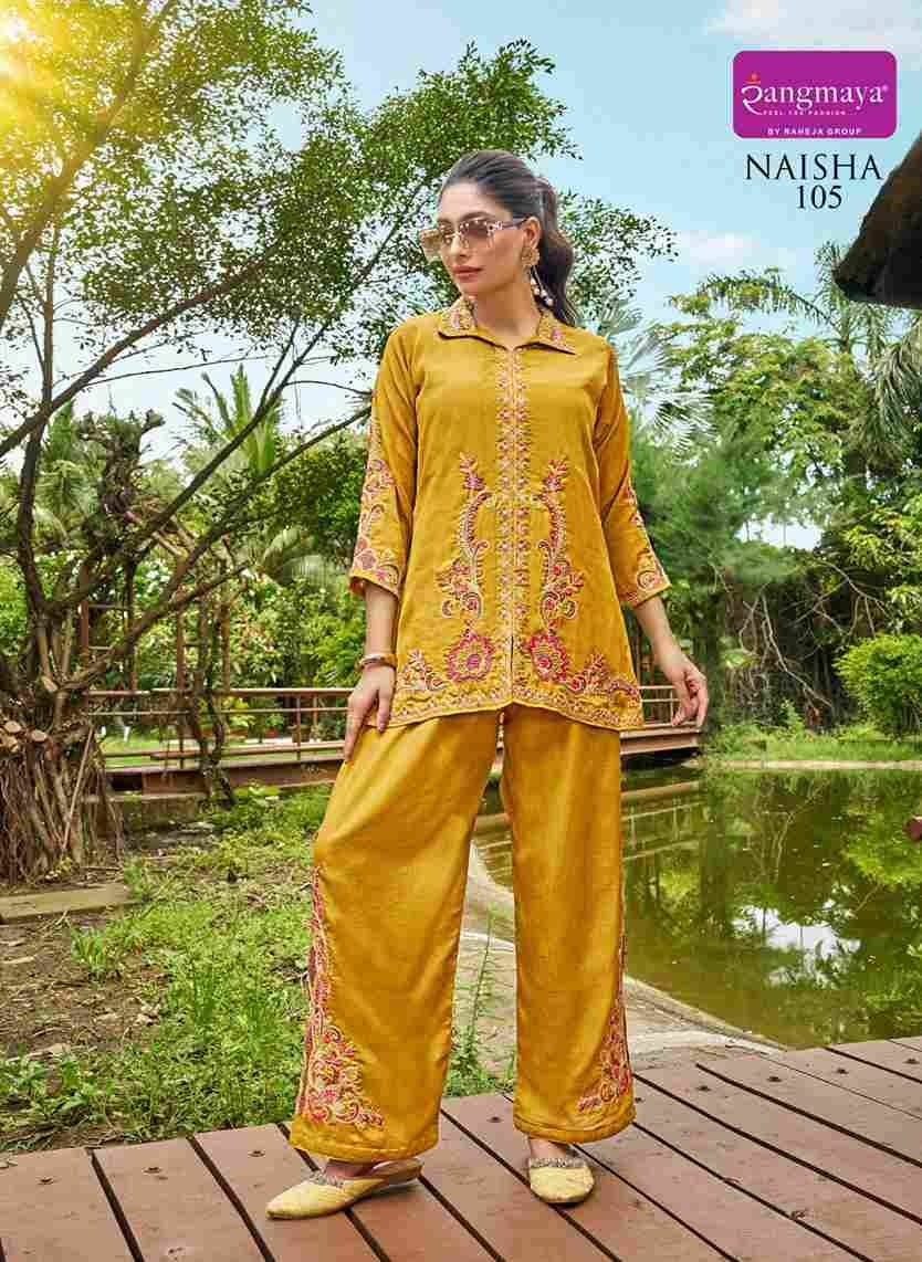 Naisha By Rangmaya 101 To 106 Series Designer Stylish Fancy Colorful Beautiful Party Wear & Ethnic Wear Collection Heavy Chinnon Co-Ord At Wholesale Price