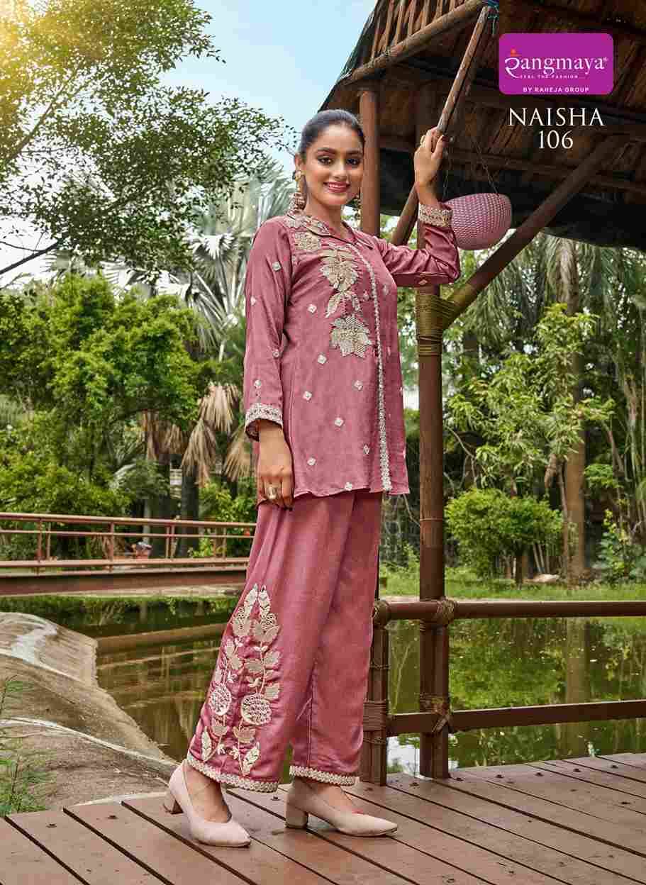 Naisha By Rangmaya 101 To 106 Series Designer Stylish Fancy Colorful Beautiful Party Wear & Ethnic Wear Collection Heavy Chinnon Co-Ord At Wholesale Price