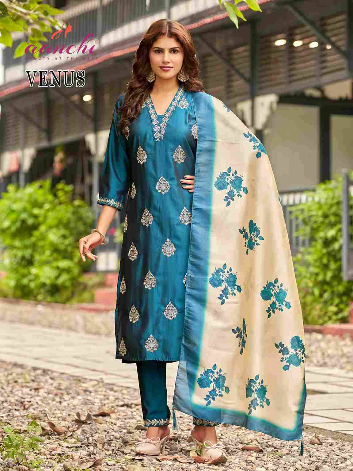 Venus By Aanchi 01 To 04 Series Beautiful Stylish Festive Suits Fancy Colorful Casual Wear & Ethnic Wear & Ready To Wear Rangila Silk Dresses At Wholesale Price