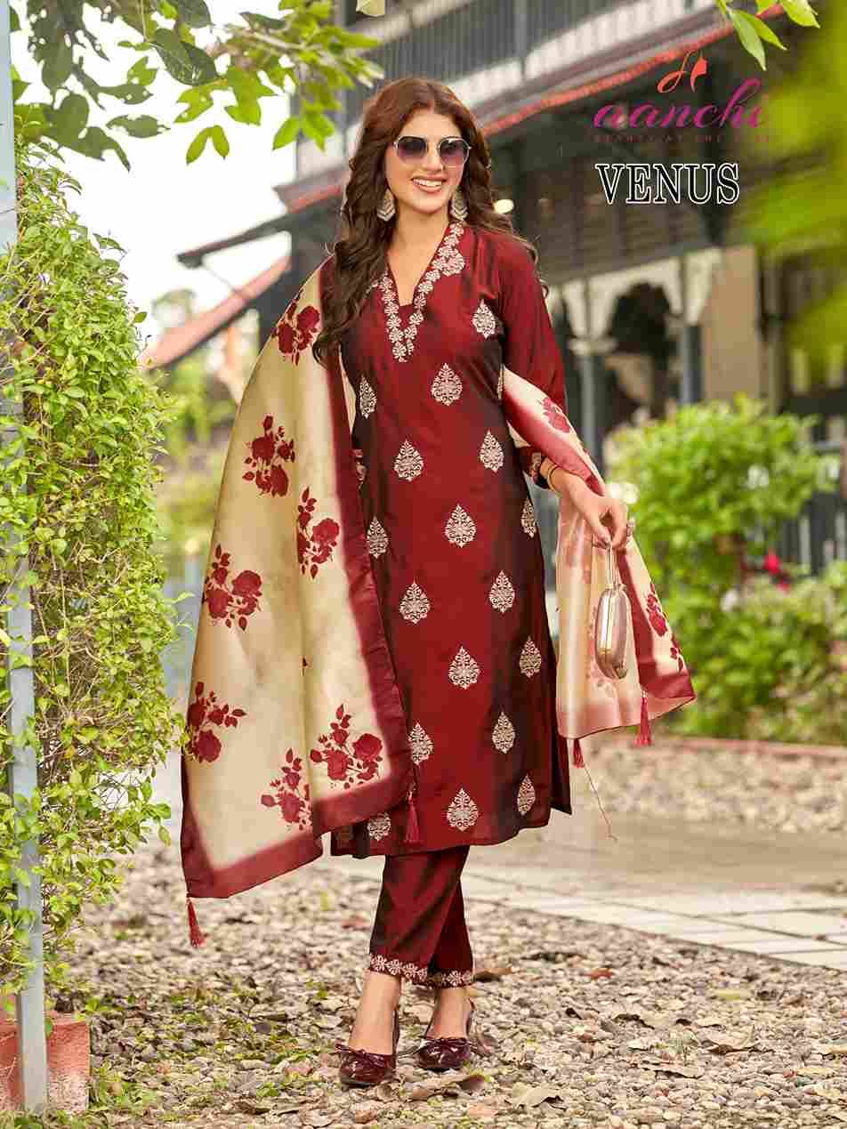 Venus By Aanchi 01 To 04 Series Beautiful Stylish Festive Suits Fancy Colorful Casual Wear & Ethnic Wear & Ready To Wear Rangila Silk Dresses At Wholesale Price
