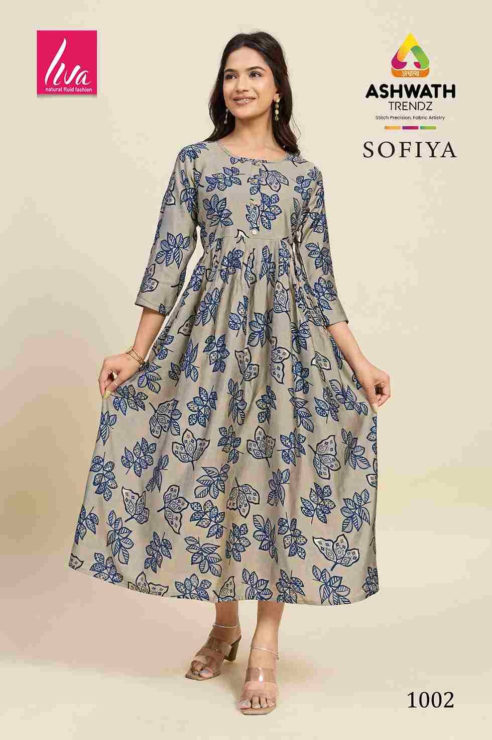 Sofiya By Ashwath Trendz 1001 To 1012 Series Designer Stylish Fancy Colorful Beautiful Party Wear & Ethnic Wear Collection Chanderi Print Kurtis At Wholesale Price