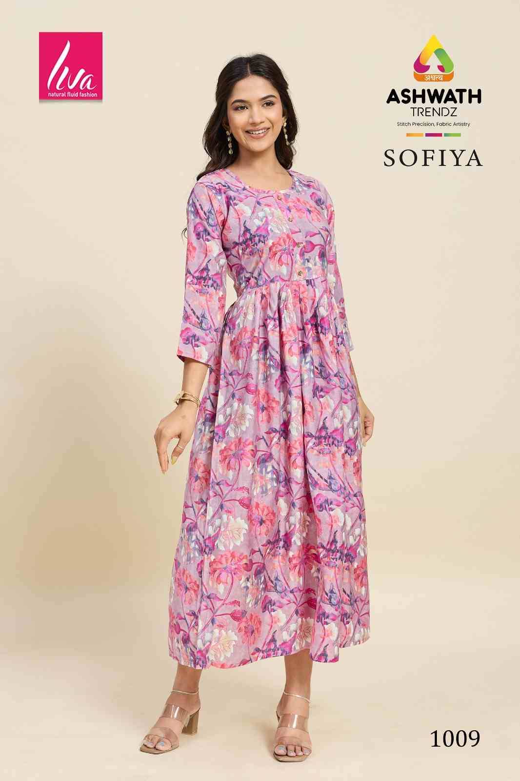 Sofiya By Ashwath Trendz 1001 To 1012 Series Designer Stylish Fancy Colorful Beautiful Party Wear & Ethnic Wear Collection Chanderi Print Kurtis At Wholesale Price