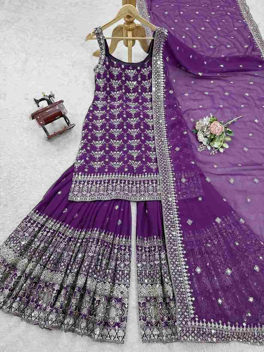 R-5892 By Fashid Wholesale Sharara Beautiful Suits Colorful Stylish Fancy Casual Wear & Ethnic Wear Faux Georgette Dresses At Wholesale Price