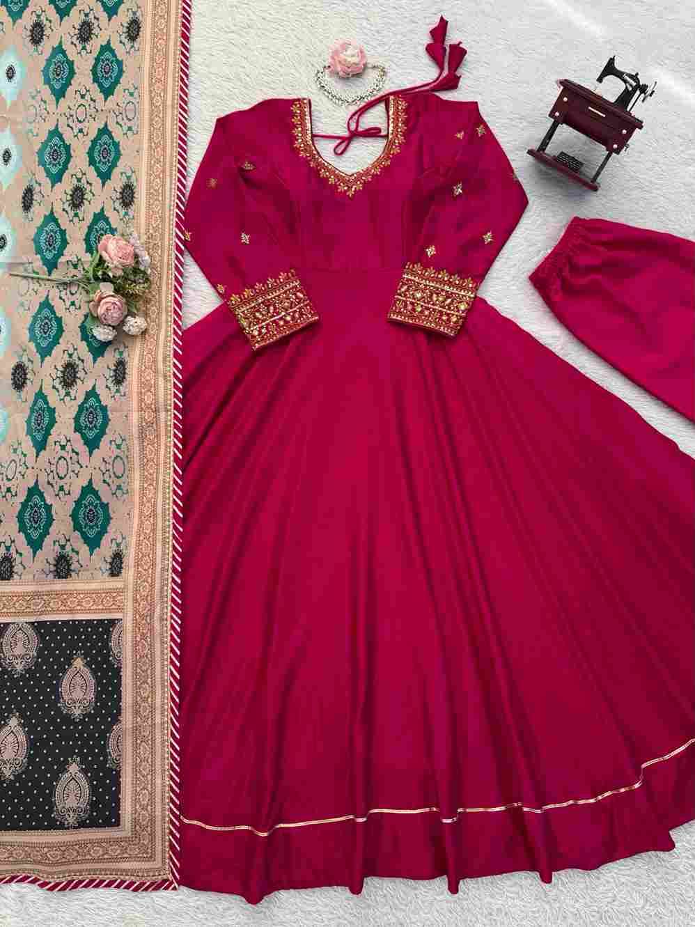 K-1552 By Fashid Wholesale Beautiful Stylish Fancy Colorful Casual Wear & Ethnic Wear Heavy Chinnon Silk Dresses At Wholesale Price