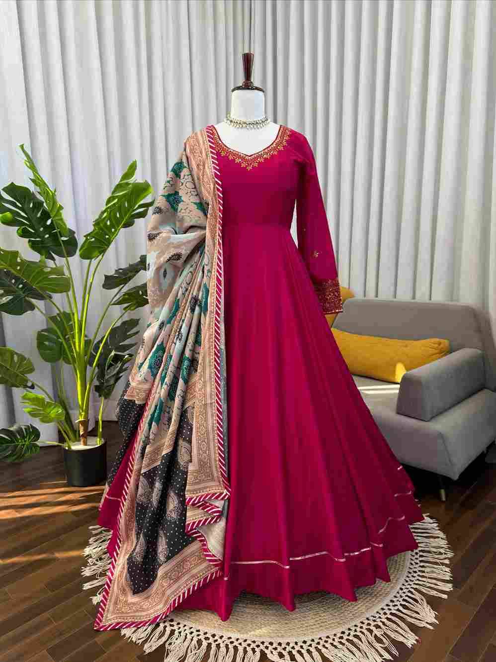 K-1552 By Fashid Wholesale Beautiful Stylish Fancy Colorful Casual Wear & Ethnic Wear Heavy Chinnon Silk Dresses At Wholesale Price