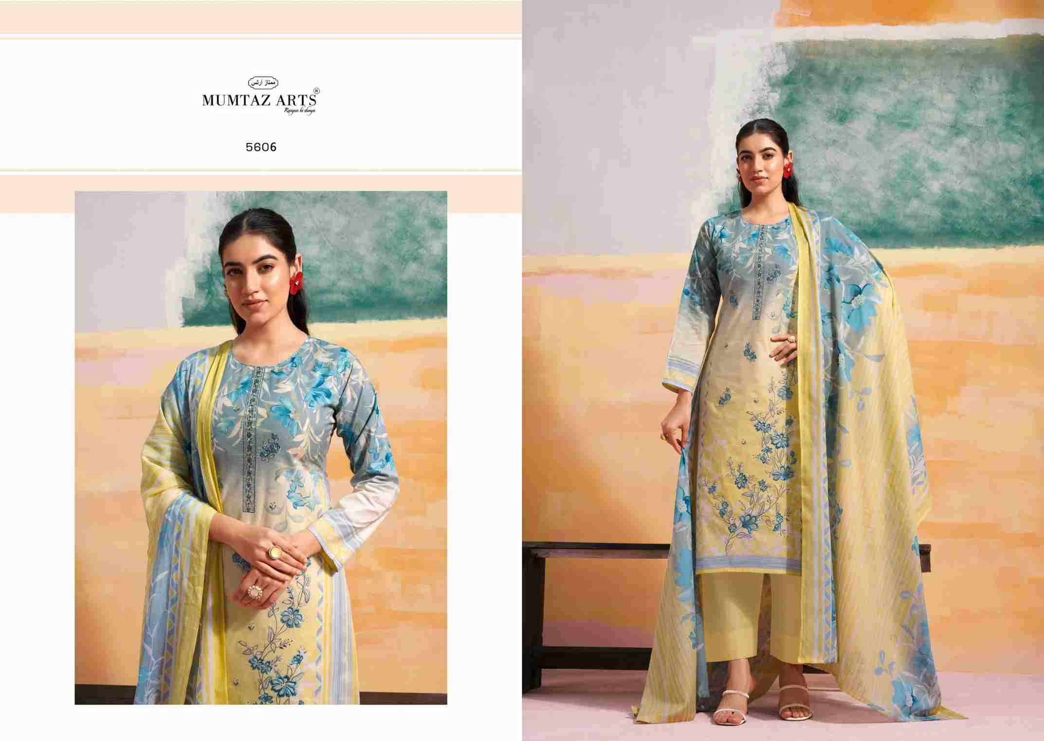 Vintage Pastel By Mumtaz Arts 5601 To 5606 Series Designer Festive Suits Collection Beautiful Stylish Fancy Colorful Party Wear & Occasional Wear Pure Cambric Cotton Dresses At Wholesale Price