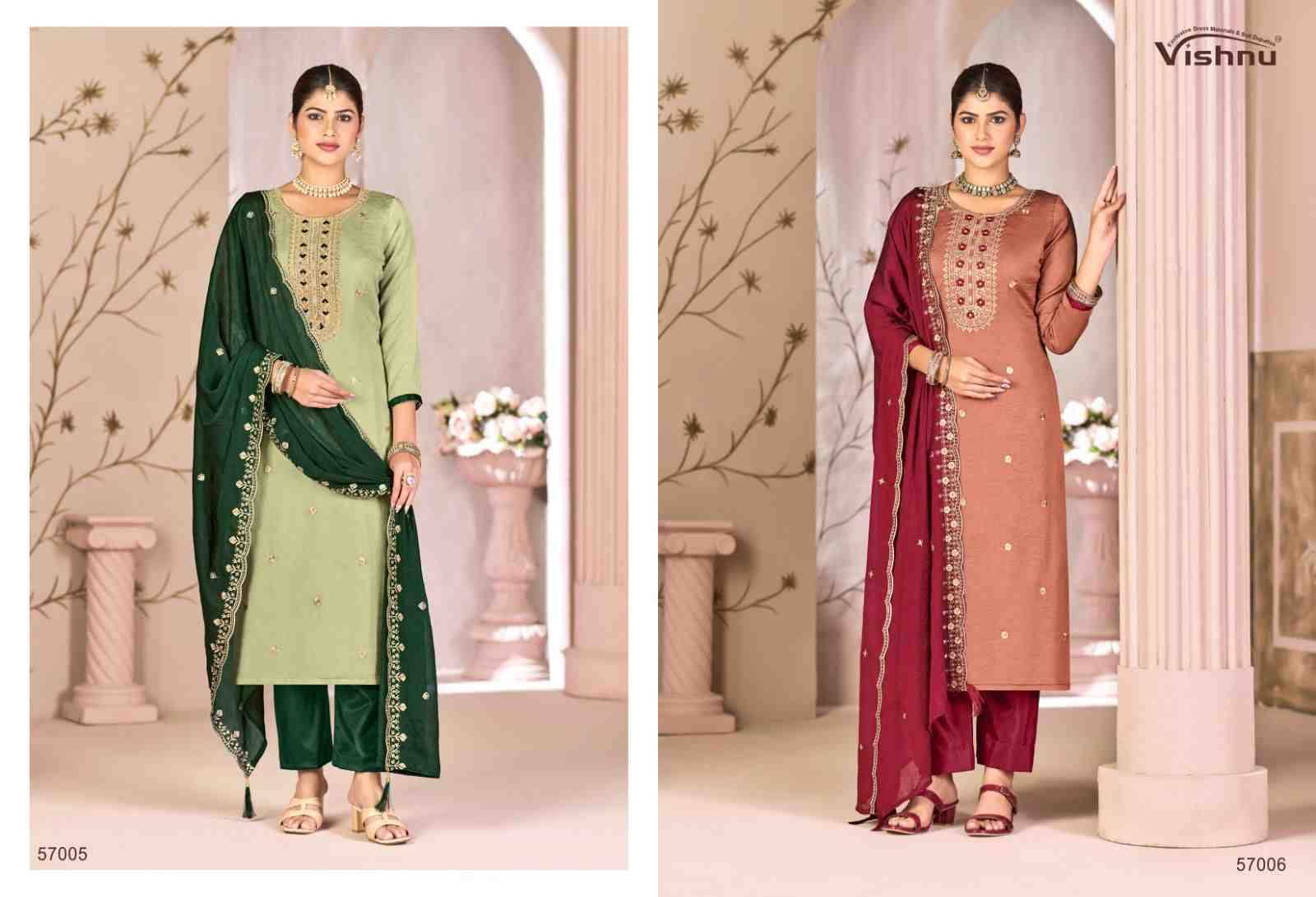 Simran By Vishnu 57001 To 57010 Series Beautiful Stylish Festive Suits Fancy Colorful Casual Wear & Ethnic Wear & Ready To Wear Rangoli Crush Dresses At Wholesale Price