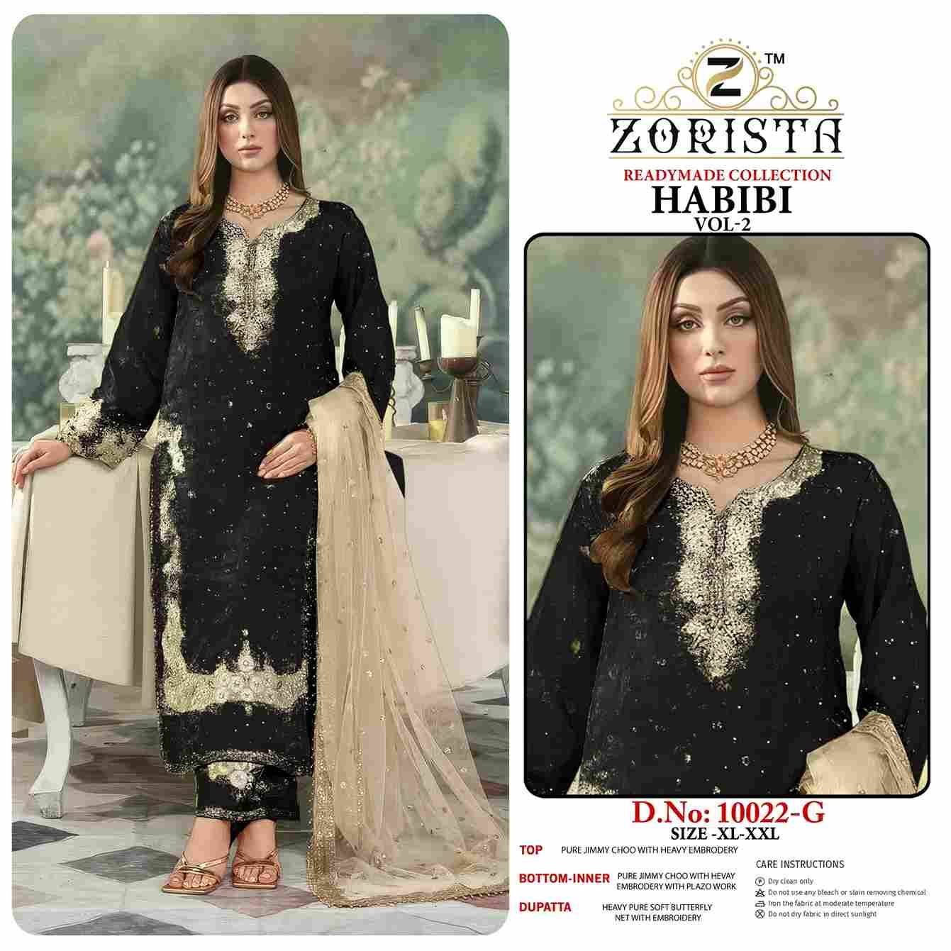 Habibi Vol-2 By Zorista 10022-F To 10022-K Series Designer Pakistani Suits Beautiful Fancy Stylish Colorful Party Wear & Occasional Wear Jimmy Choo With Embroidery Dresses At Wholesale Price