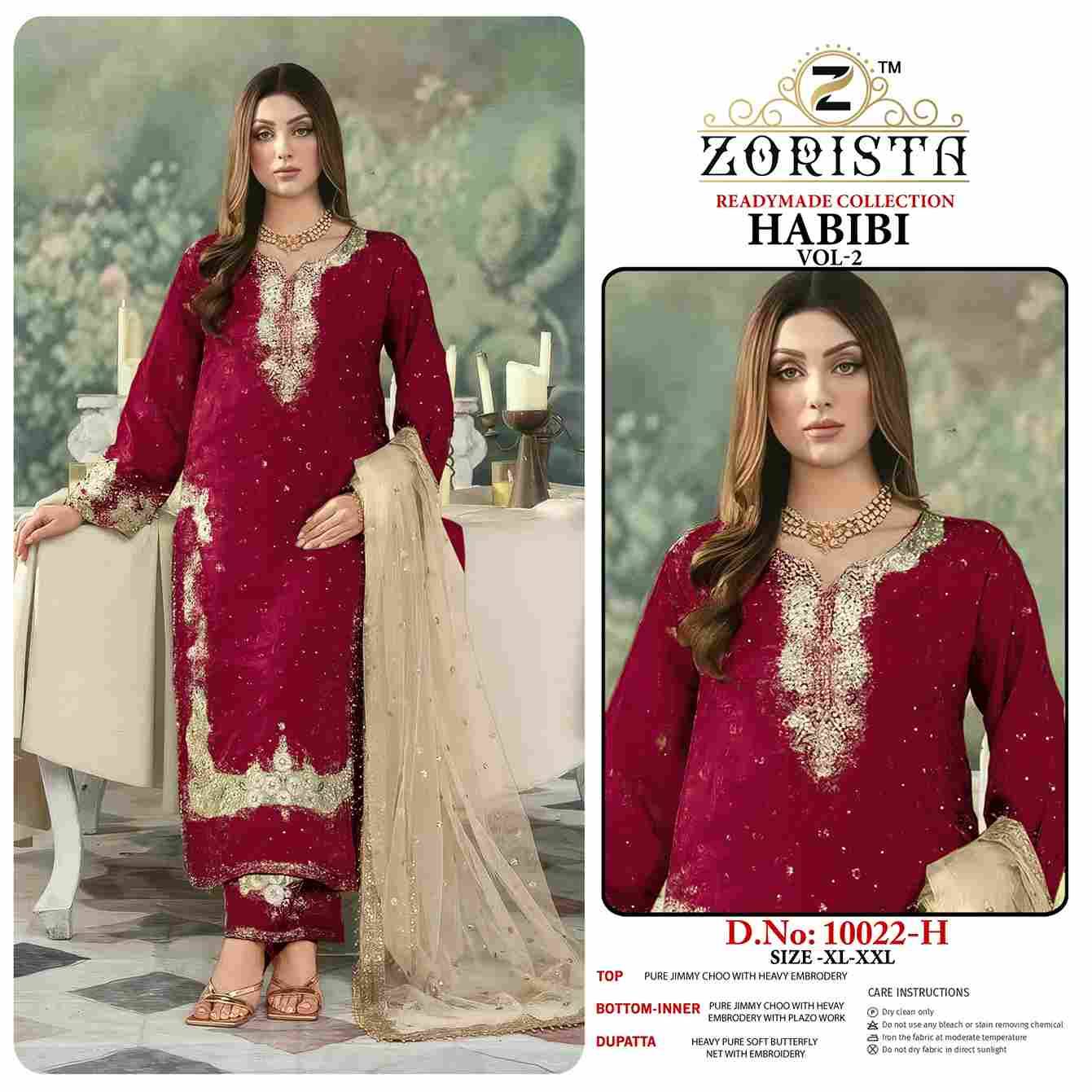 Habibi Vol-2 By Zorista 10022-F To 10022-K Series Designer Pakistani Suits Beautiful Fancy Stylish Colorful Party Wear & Occasional Wear Jimmy Choo With Embroidery Dresses At Wholesale Price