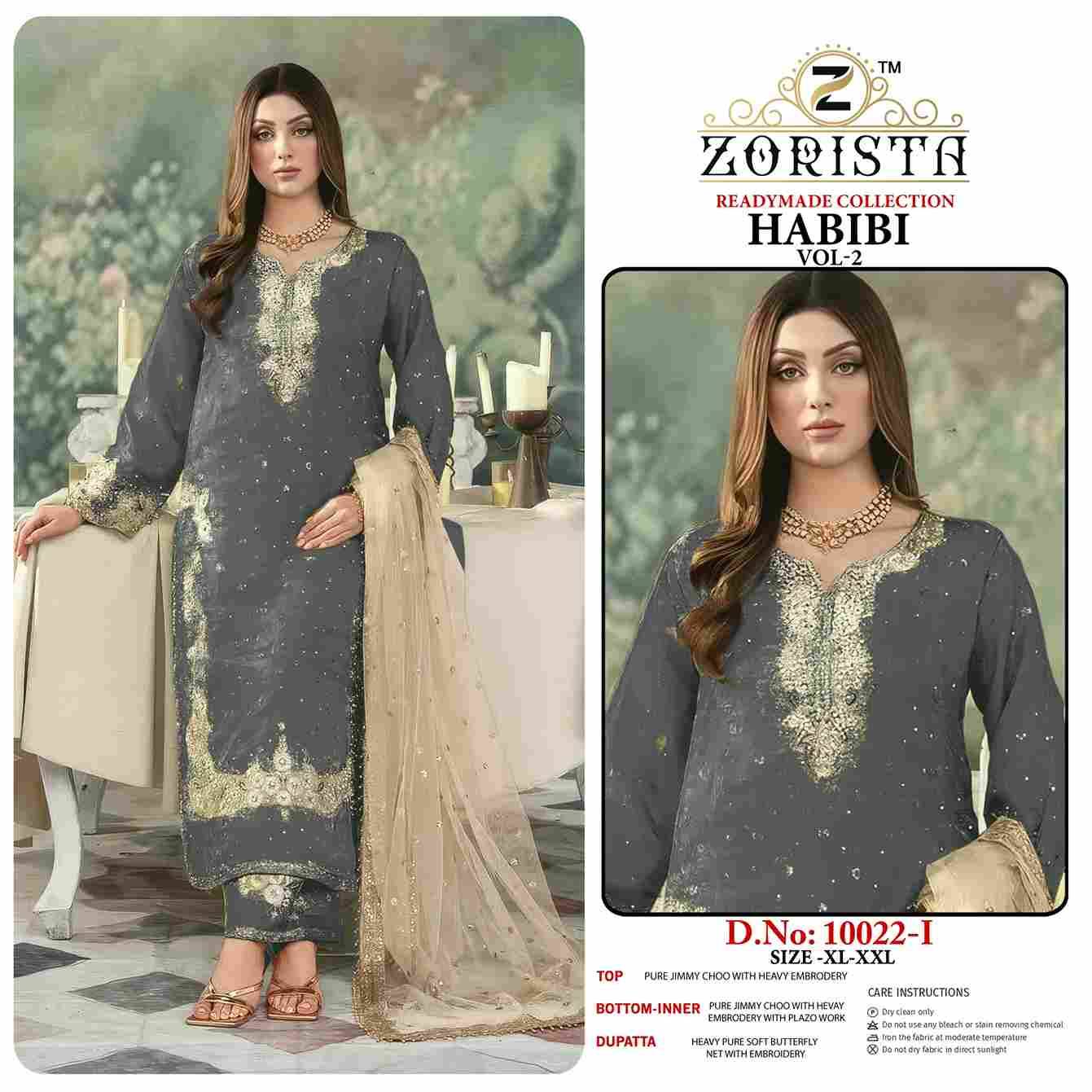 Habibi Vol-2 By Zorista 10022-F To 10022-K Series Designer Pakistani Suits Beautiful Fancy Stylish Colorful Party Wear & Occasional Wear Jimmy Choo With Embroidery Dresses At Wholesale Price