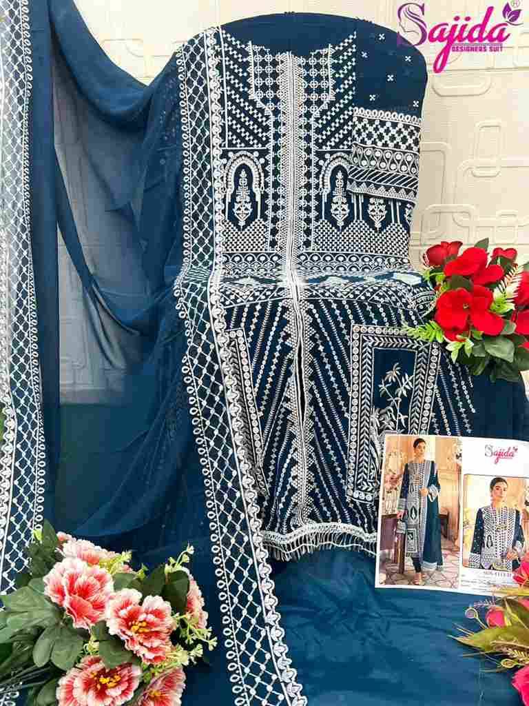 Afrana By Sajida Designer Suit 1113-A To 1113-D Series Beautiful Pakistani Suits Colorful Stylish Fancy Casual Wear & Ethnic Wear Faux Georgette Embroidered Dresses At Wholesale Price