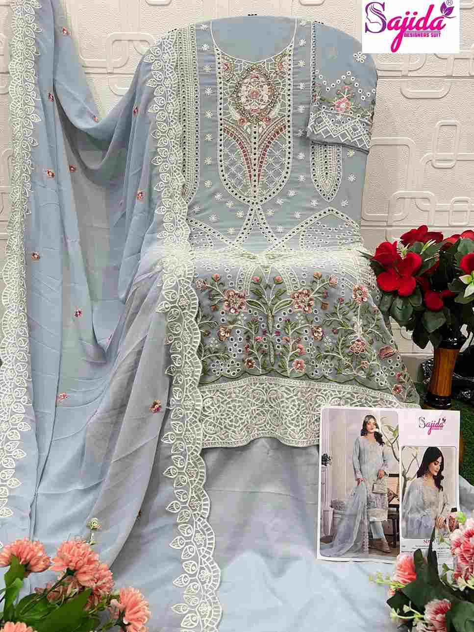 Aneesa By Sajida Designer Suit 1103 To 1105 Series Beautiful Pakistani Suits Colorful Stylish Fancy Casual Wear & Ethnic Wear Faux Georgette Embroidered Dresses At Wholesale Price