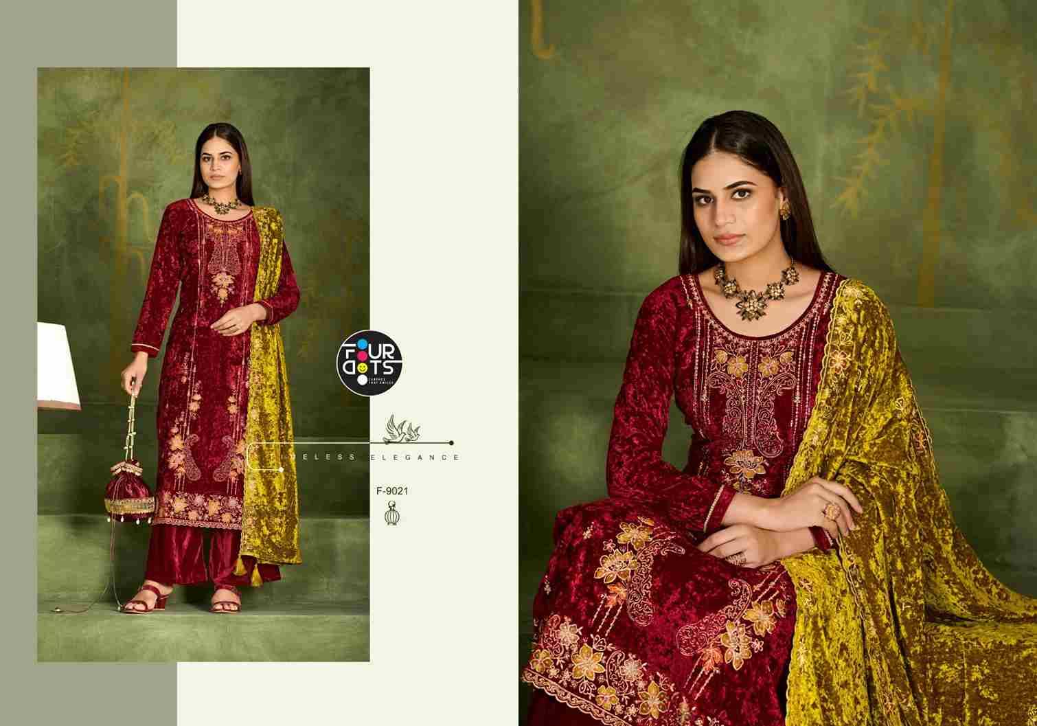 Roman Vol-2 By Four Dots 9021 To 9024 Series Designer Stylish Fancy Colorful Beautiful Party Wear & Ethnic Wear Collection Premium Velvet Dresses At Wholesale Price