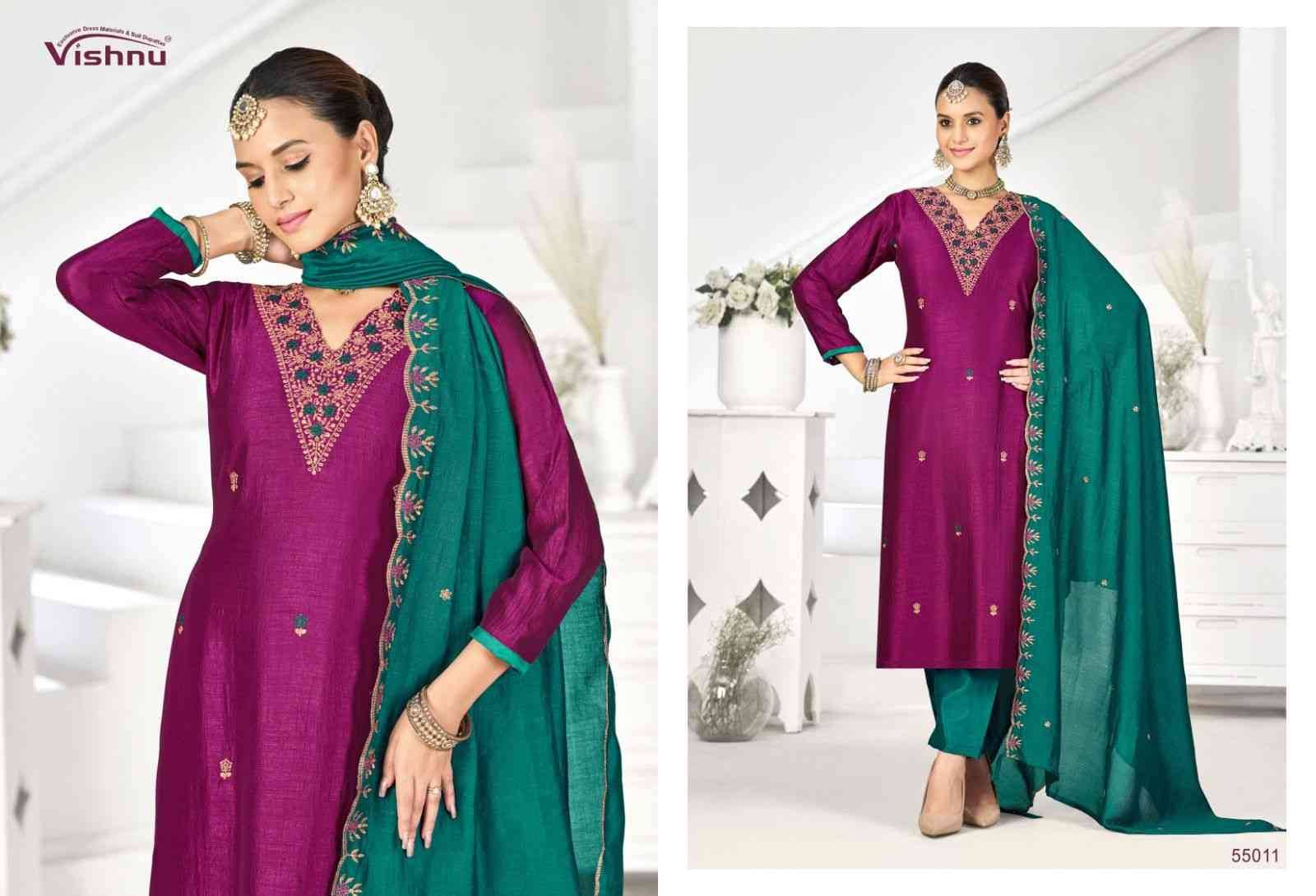 Sunayana By Vishnu 55001 To 55012 Series Beautiful Stylish Festive Suits Fancy Colorful Casual Wear & Ethnic Wear & Ready To Wear Vichitra Silk Dresses At Wholesale Price