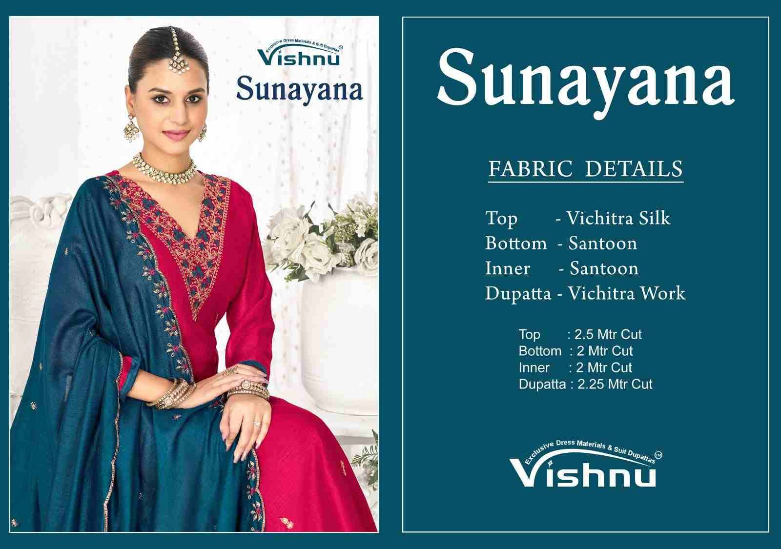 Sunayana By Vishnu 55001 To 55012 Series Beautiful Stylish Festive Suits Fancy Colorful Casual Wear & Ethnic Wear & Ready To Wear Vichitra Silk Dresses At Wholesale Price