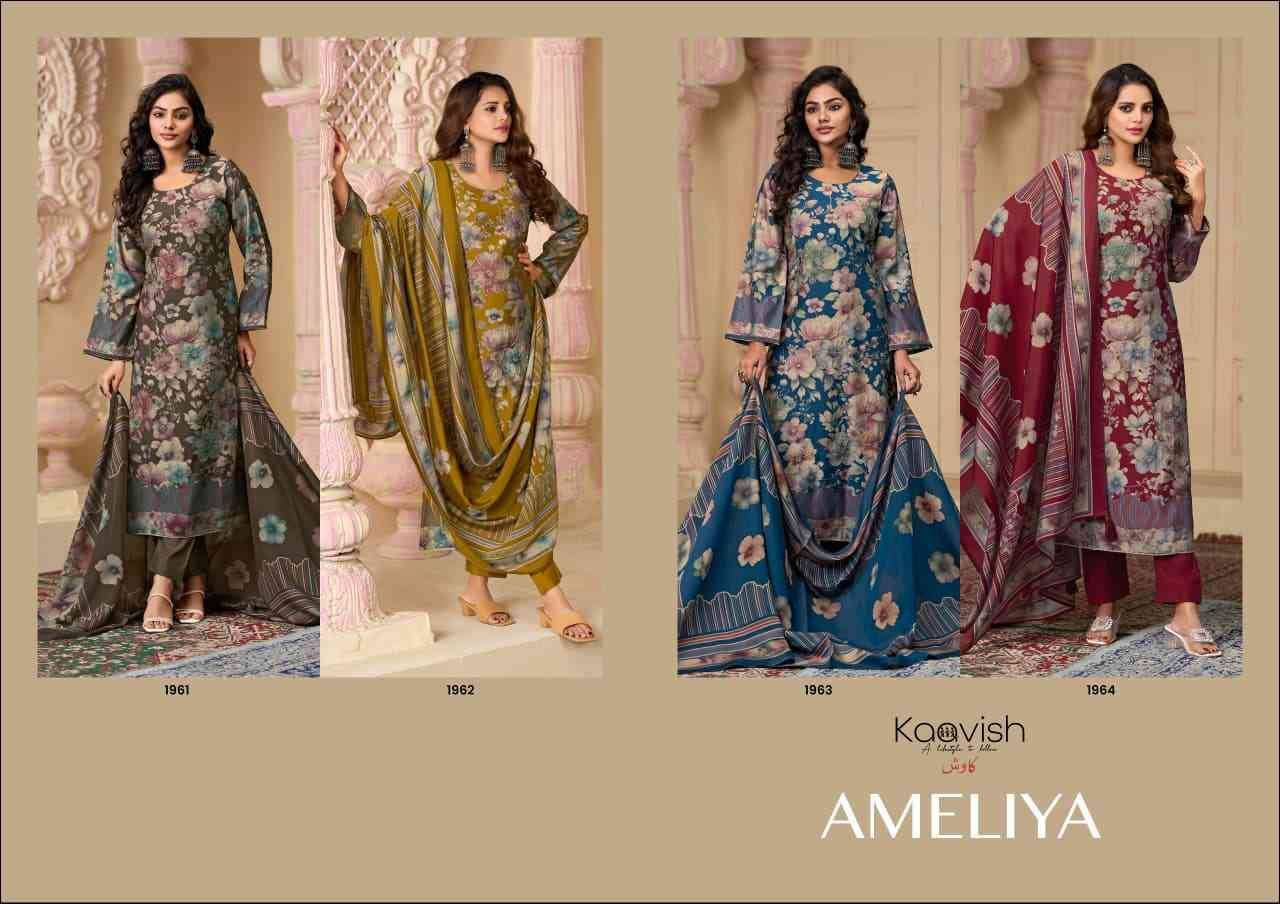 Ameliya By Kaavish 1961 To 1964 Series Beautiful Festive Suits Colorful Stylish Fancy Casual Wear & Ethnic Wear Pure Muslin Silk Dresses At Wholesale Price