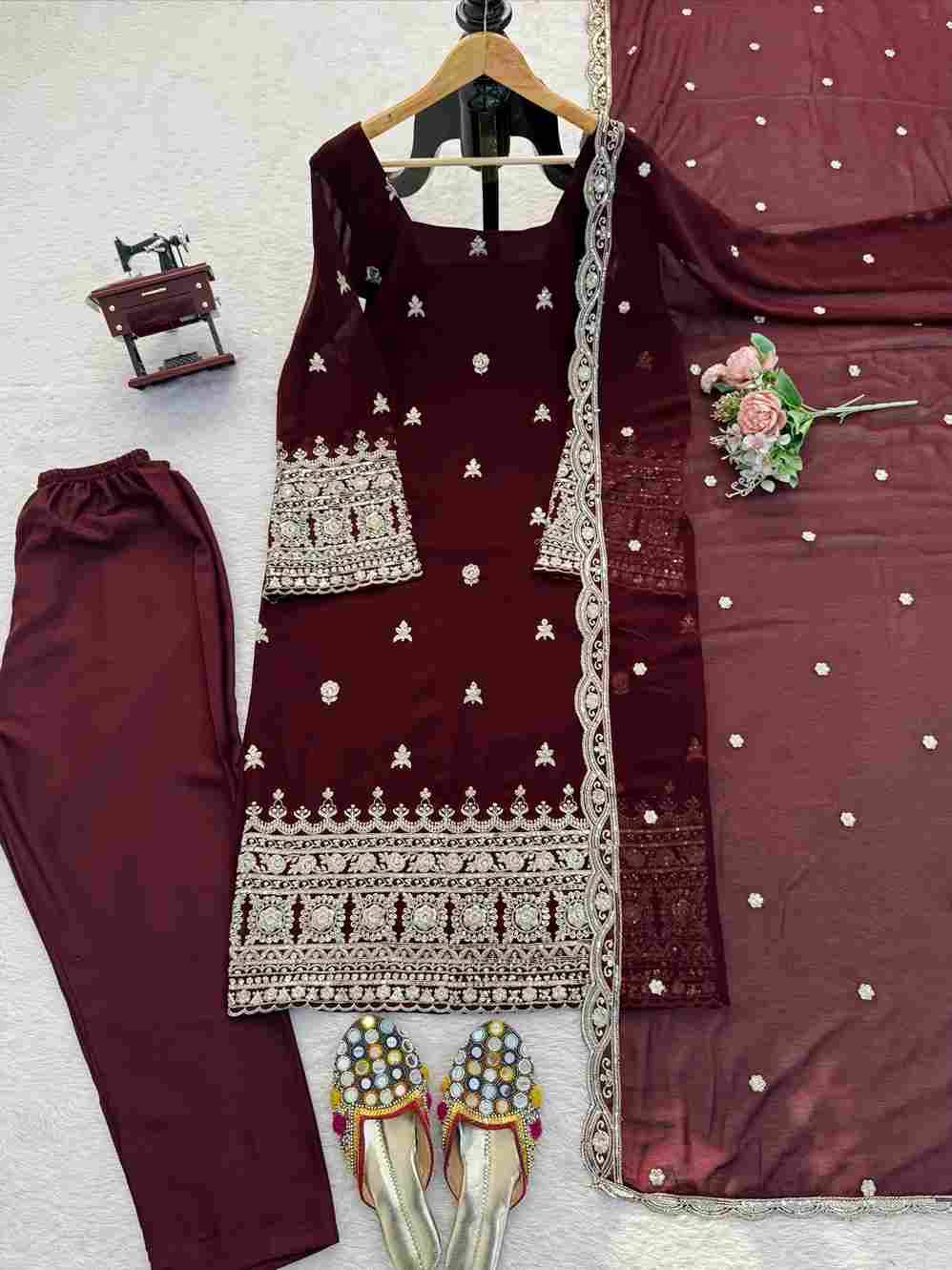 K-1548 By Fashid Wholesale Beautiful Suits Colorful Stylish Fancy Casual Wear & Ethnic Wear Faux Georgette Dresses At Wholesale Price