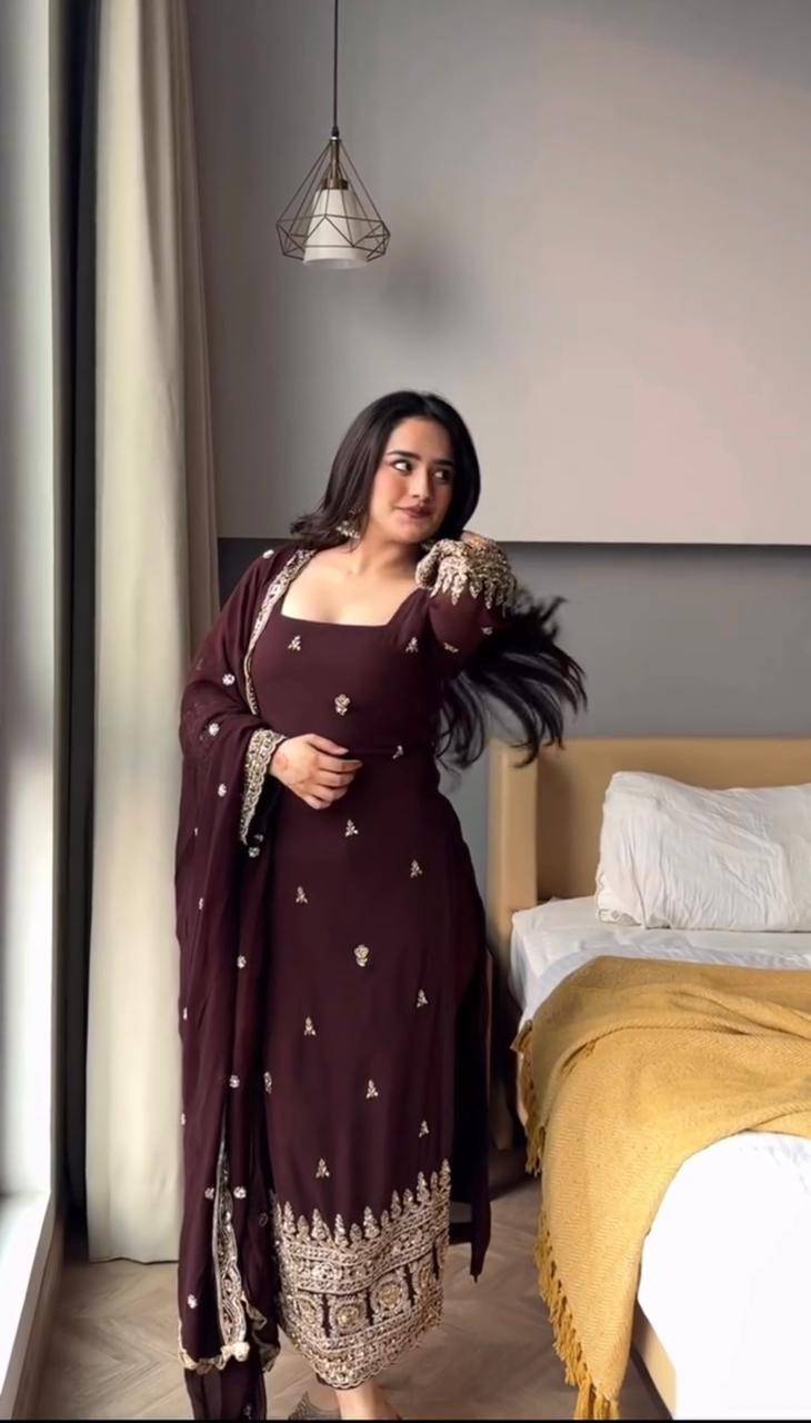 K-1548 By Fashid Wholesale Beautiful Suits Colorful Stylish Fancy Casual Wear & Ethnic Wear Faux Georgette Dresses At Wholesale Price