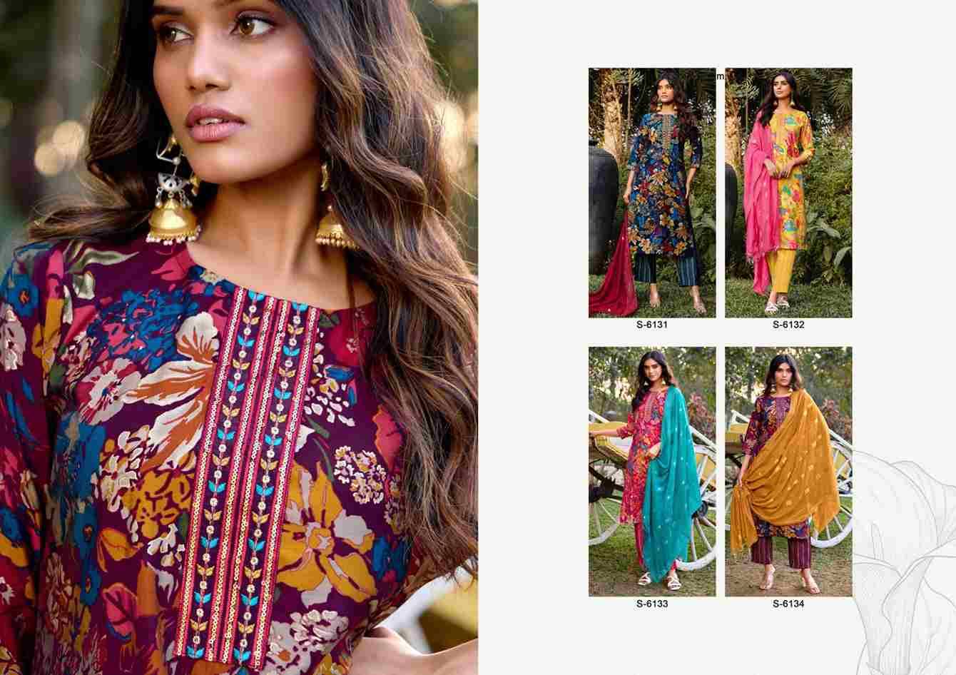 Reesha By SBS 6131 To 6134 Series Beautiful Festive Suits Colorful Stylish Fancy Casual Wear & Ethnic Wear Modal Chanderi Dresses At Wholesale Price