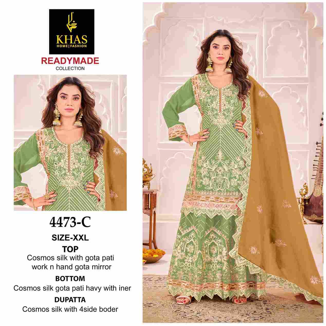 Khas 4473 Colours By Khas 4473-A To 4473-C Series Beautiful Pakistani Suits Colorful Stylish Fancy Casual Wear & Ethnic Wear Cosmos Silk Dresses At Wholesale Price